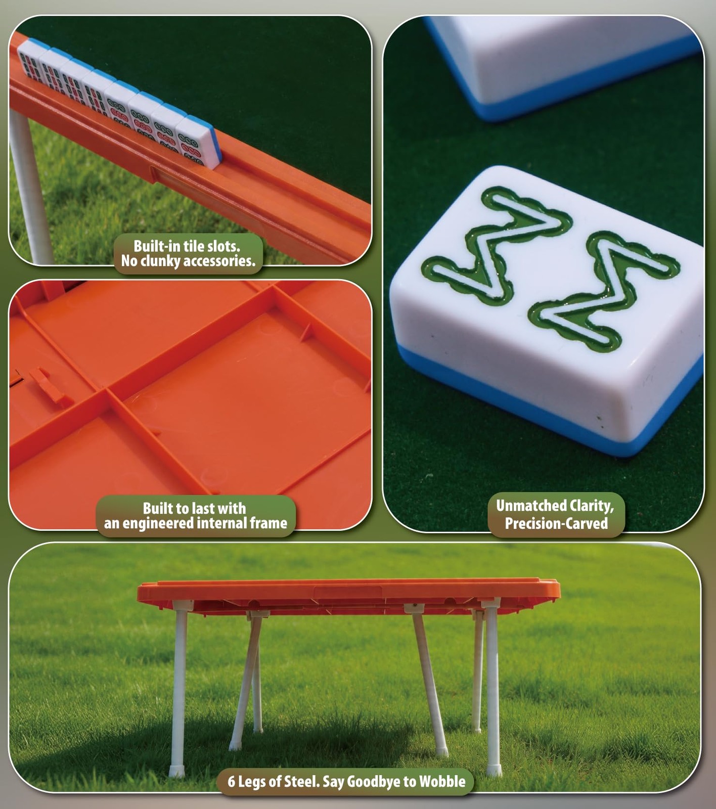 XIOQINE Travel Mahjong Set with Foldable Table, 144 Mini Tiles Chinese Mahjon…