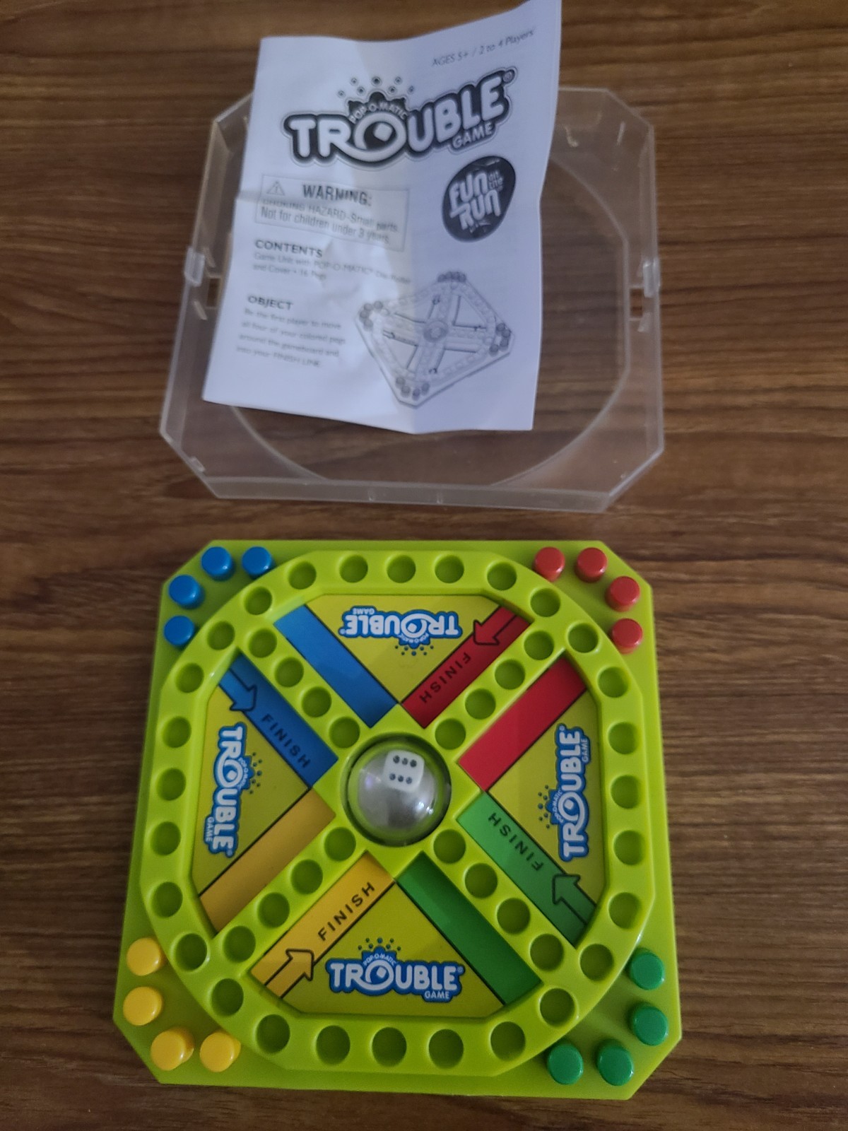 Hasbro Trouble “Fun on the Run” Travel Edition board game 5.5 X 5.5
