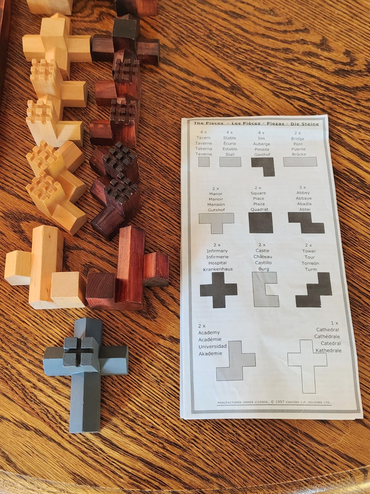 Cathedral Strategy Game Wooden Pieces Medieval Board Game Family Games Vtg 1997