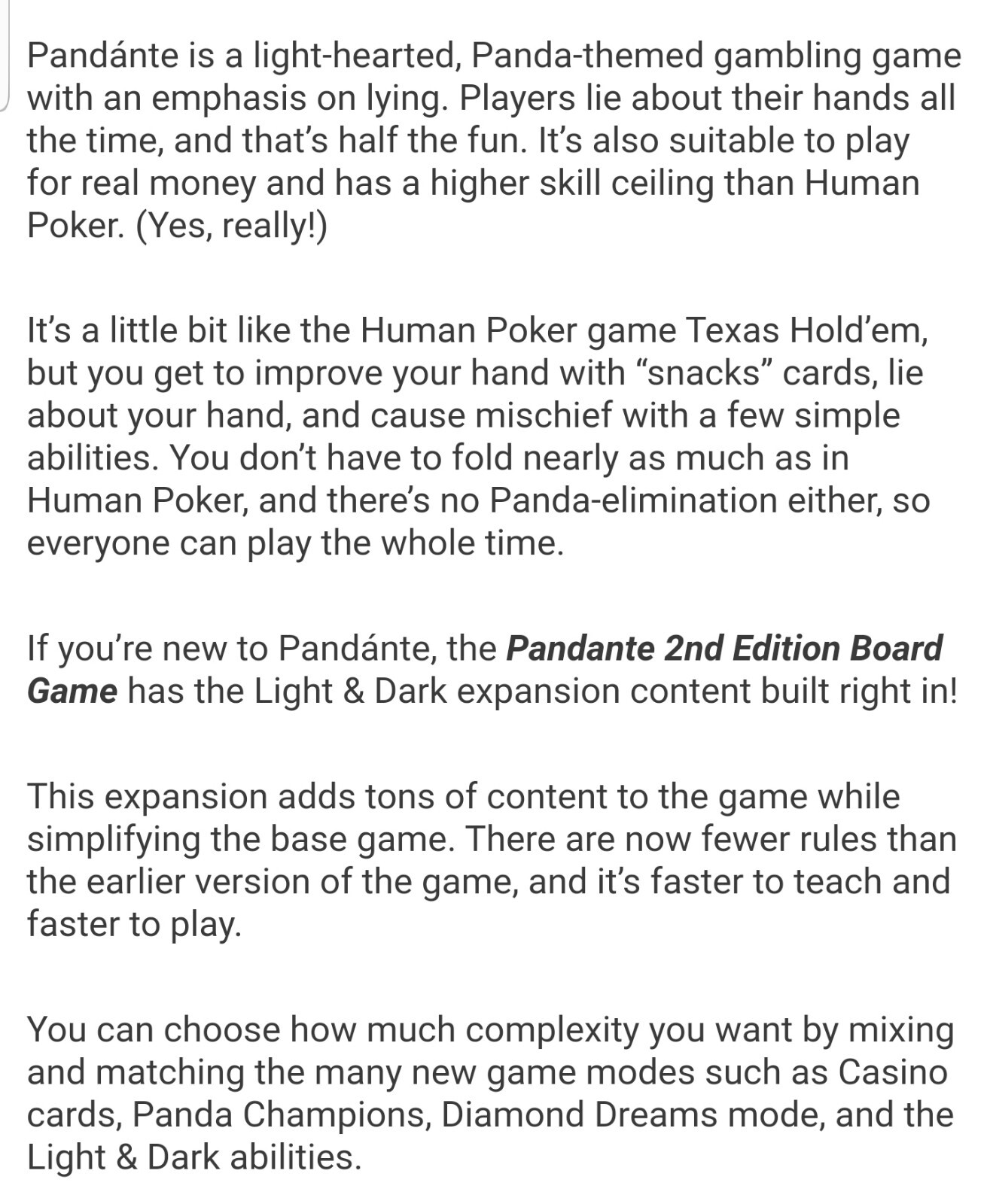 Pandánte 2nd Edition w/ Light & Dark Expansion New Open Box Sirlin Games (2015)