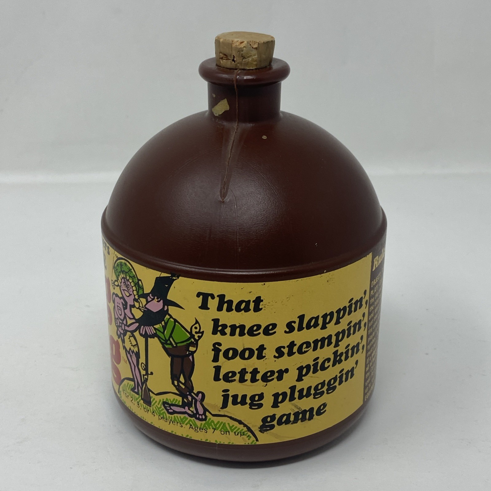 Vintage 60s Game Plug a Jug Brown Plastic Jug Container by Parker Brothers