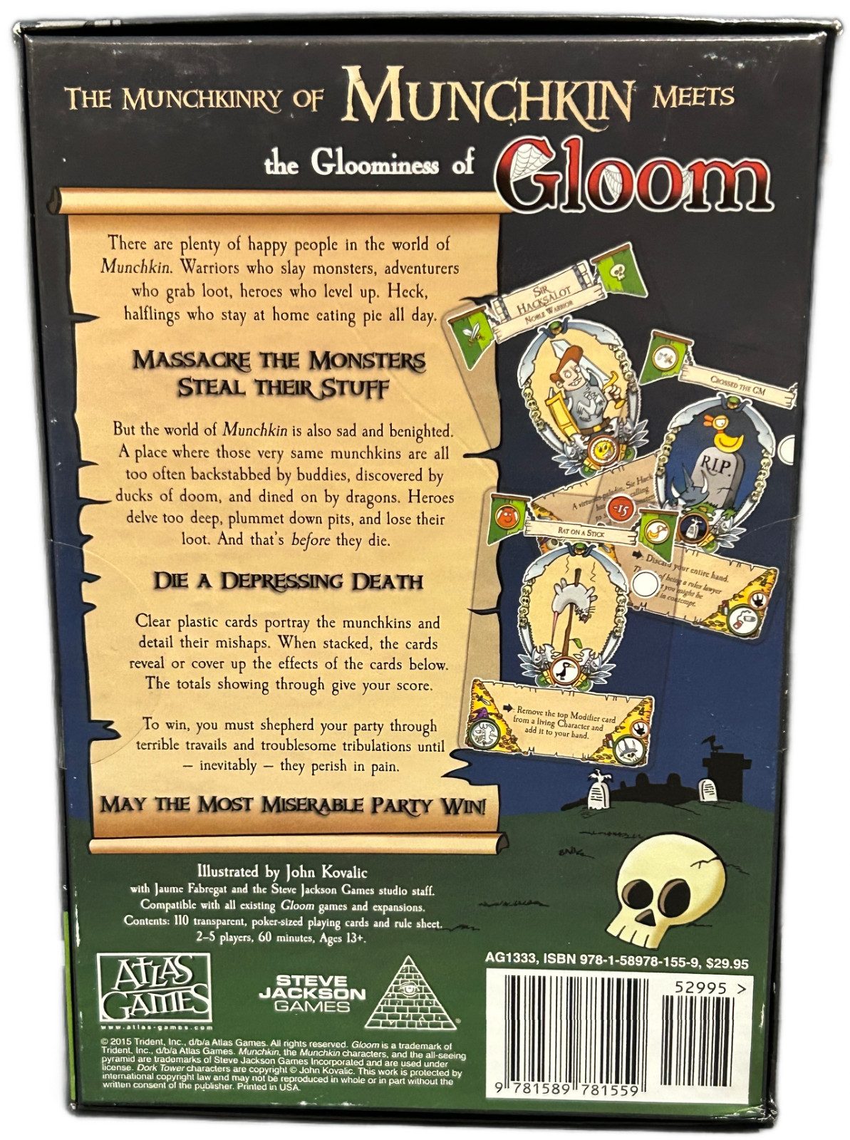 Munchkin Gloom Card Game Atlas Games By Steve Jackson Games 2015 NEW