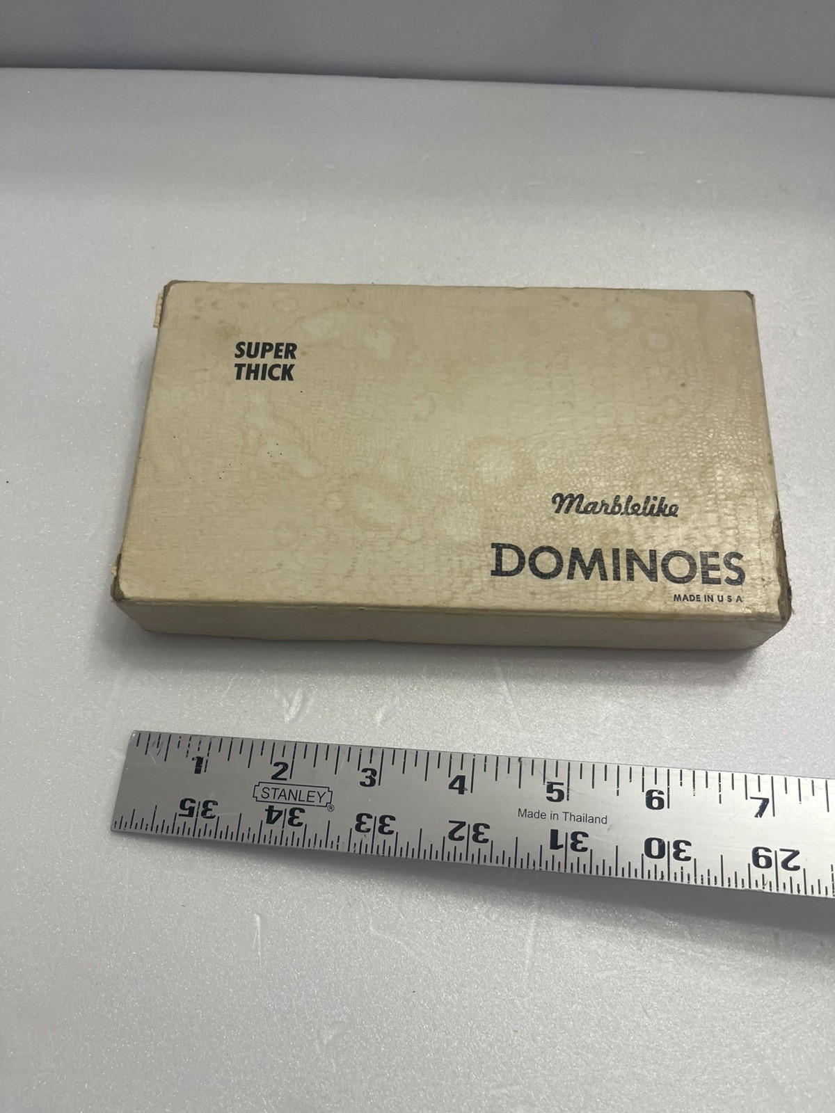 Vintage Puremco No. 716 Marblelike Extra Thick Dominoes Black & White * Free S/H