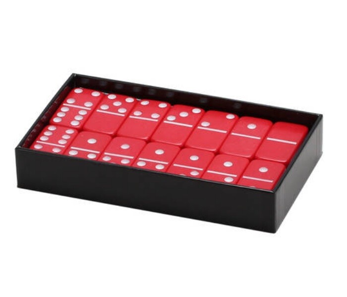Dominoes Double 6 Six Standard Size Red Tile Game Set New