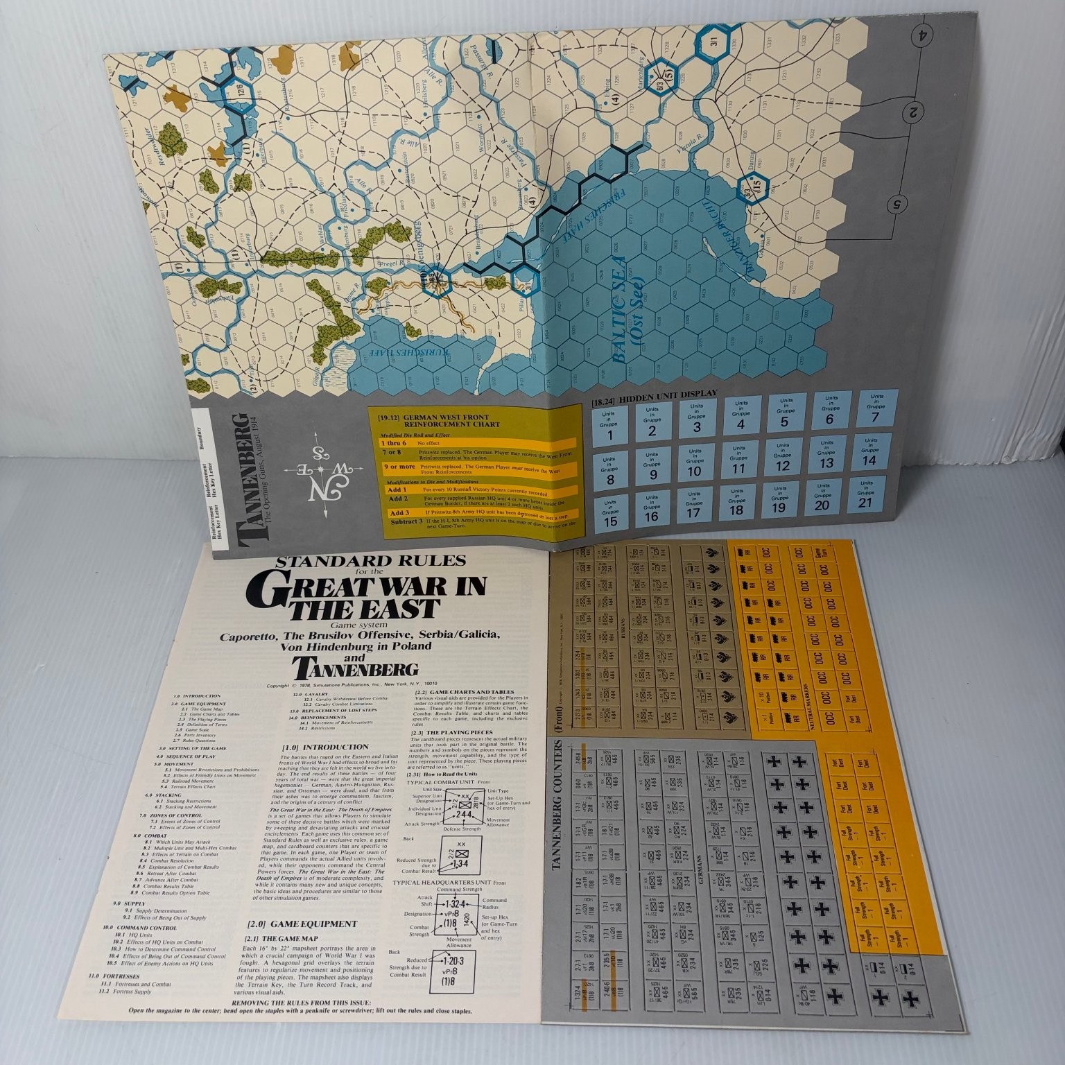 Great War in the East Tannenberg SPI WW1 Board Game Wargame 1978 Unpunched
