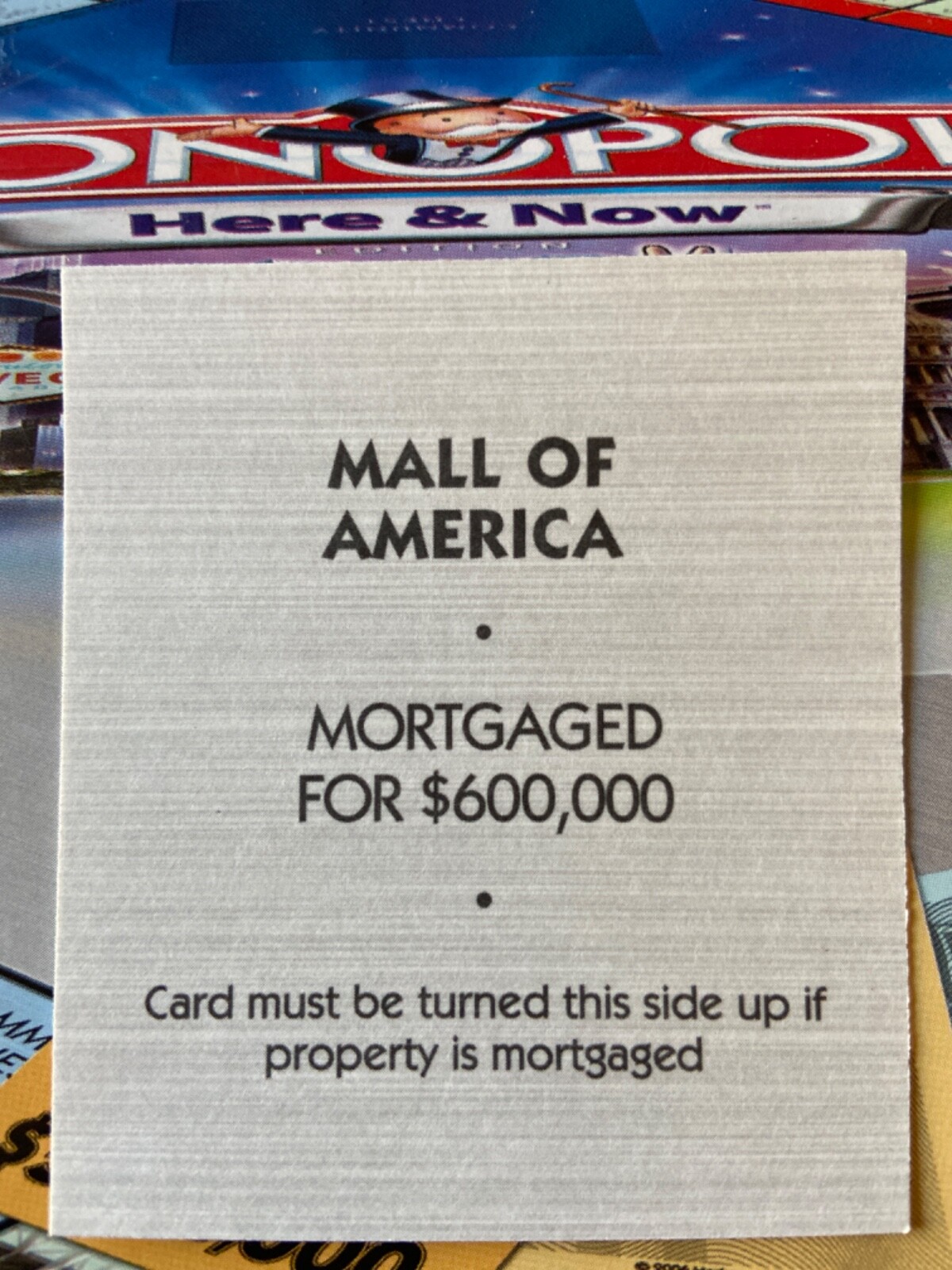 2006 Monopoly Here & Now Mall of America Light Blue Title Deed Card Game Part