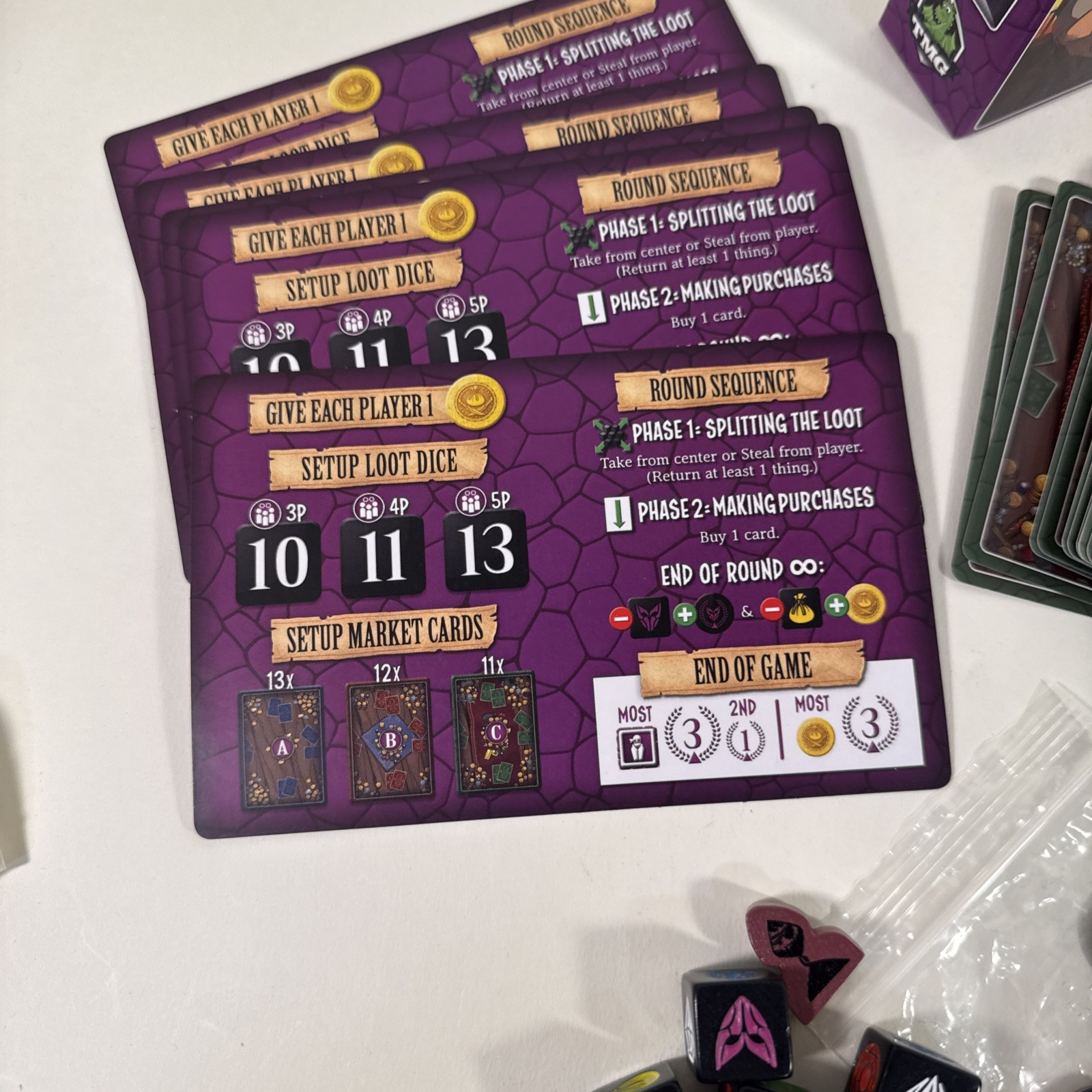 TMG Thief’s Market Dice Card Game 3 – 5 Players Ages 14 +