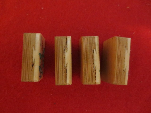 4 bone on bamboo Flower Mah Jongg Tiles -sequential 1-4 (G) Crafts/Replacements
