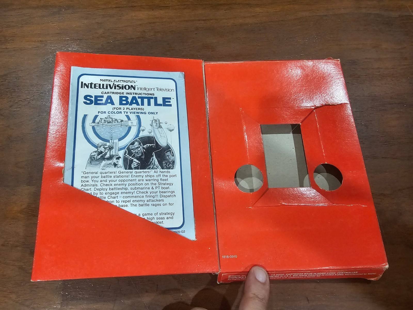 Sea Battle Intellivision Manuel & Original Box- No Game