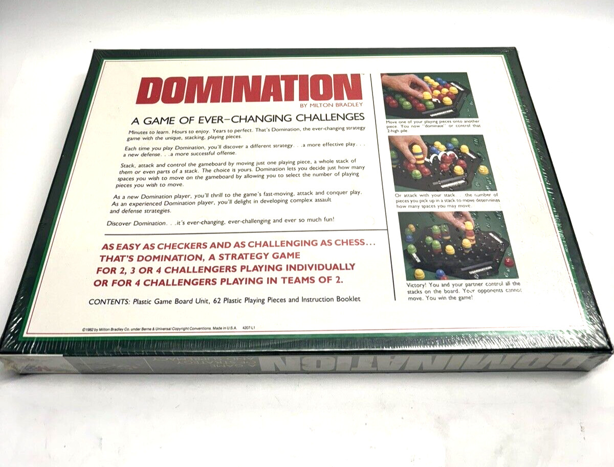 VINTAGE FACTORY SEALED RARE DOMINATION BOARD GAME MILTON BRADLEY MB ’80s 4207