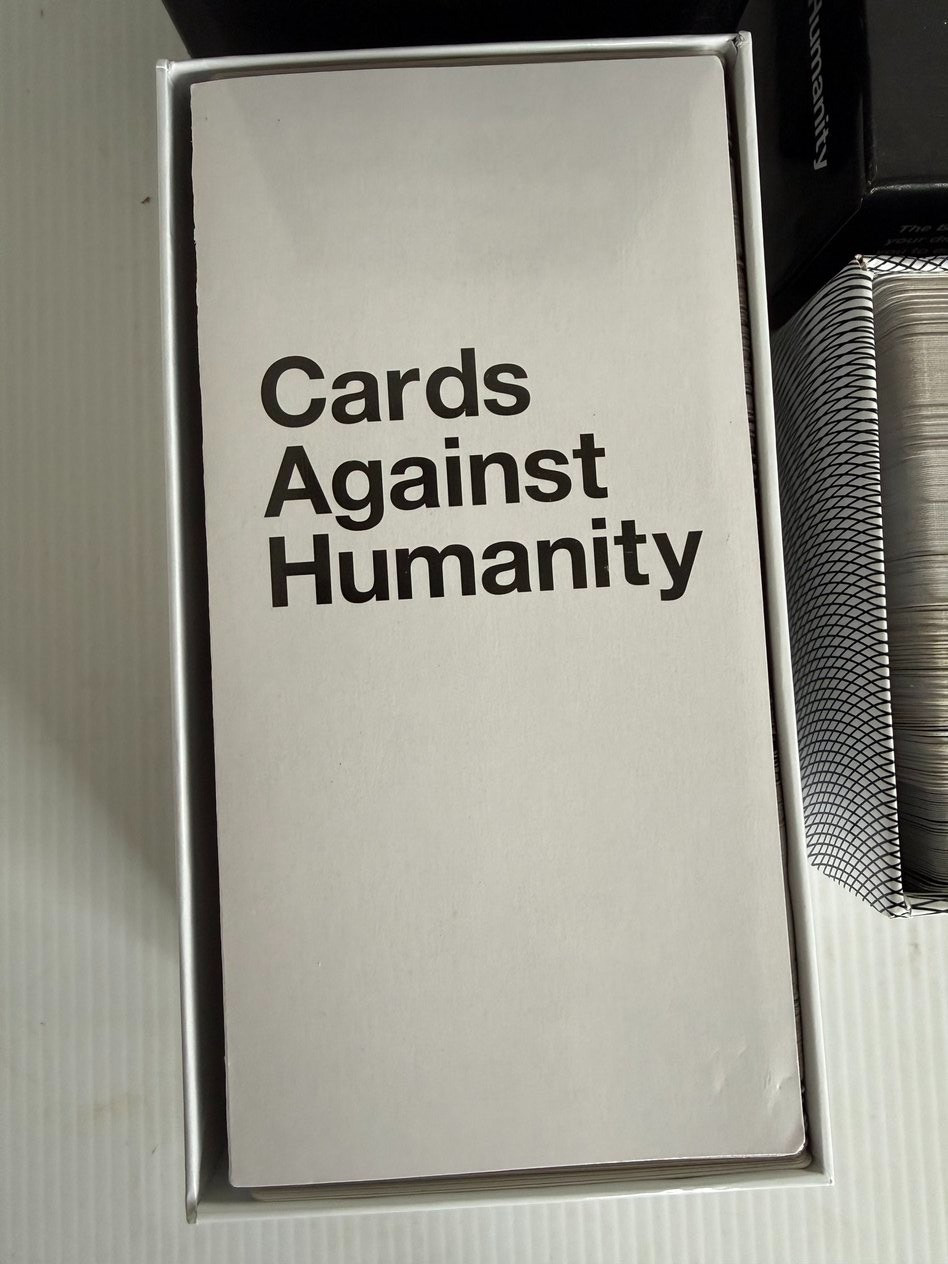 Lot of 3 Cards Against Humanity Playing Card Games Base Set, Absurd & Blue Box