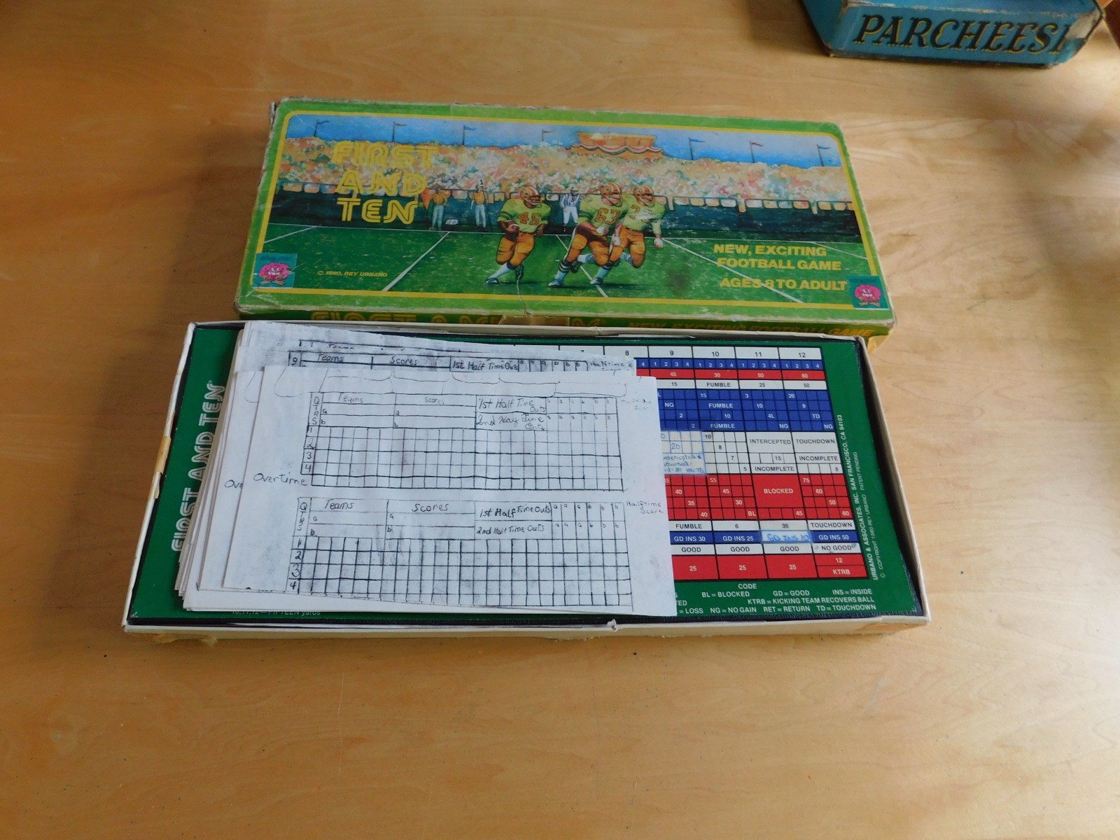 Vintage 80s First and Ten Football Card And Dice Game – Complete