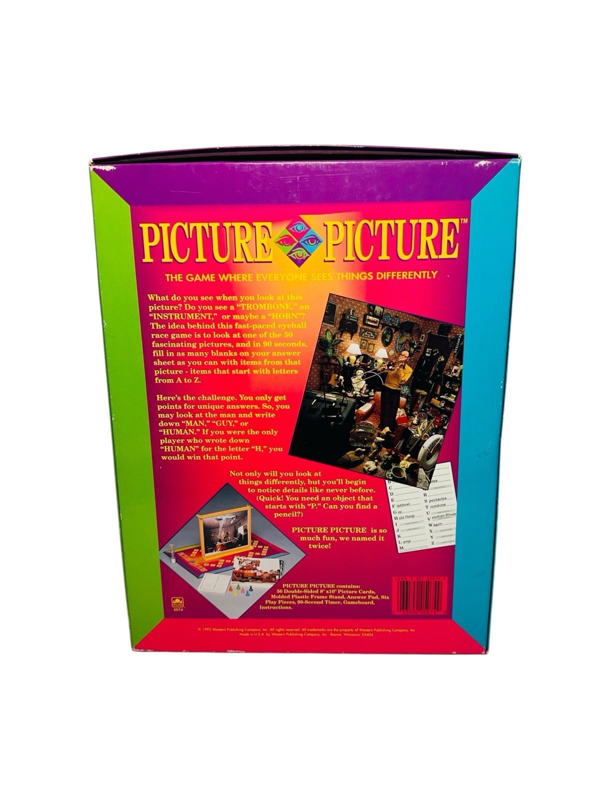 Vintage PICTURE PICTURE Board Game By Golden 1992 90s Party No. 5074 COMPLETE