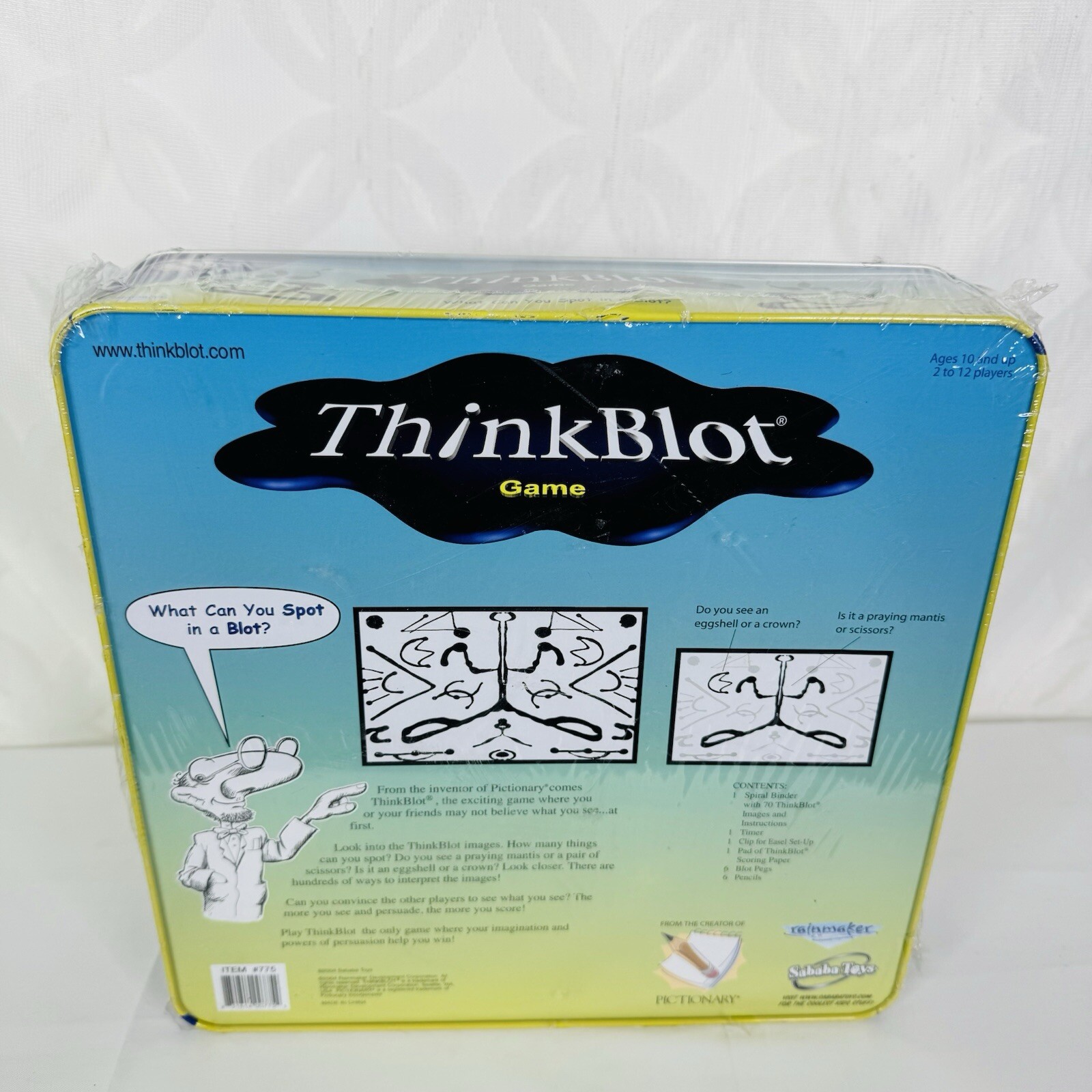 2004 Thinkblot Board Game by Sababa Toys In Tin Box
