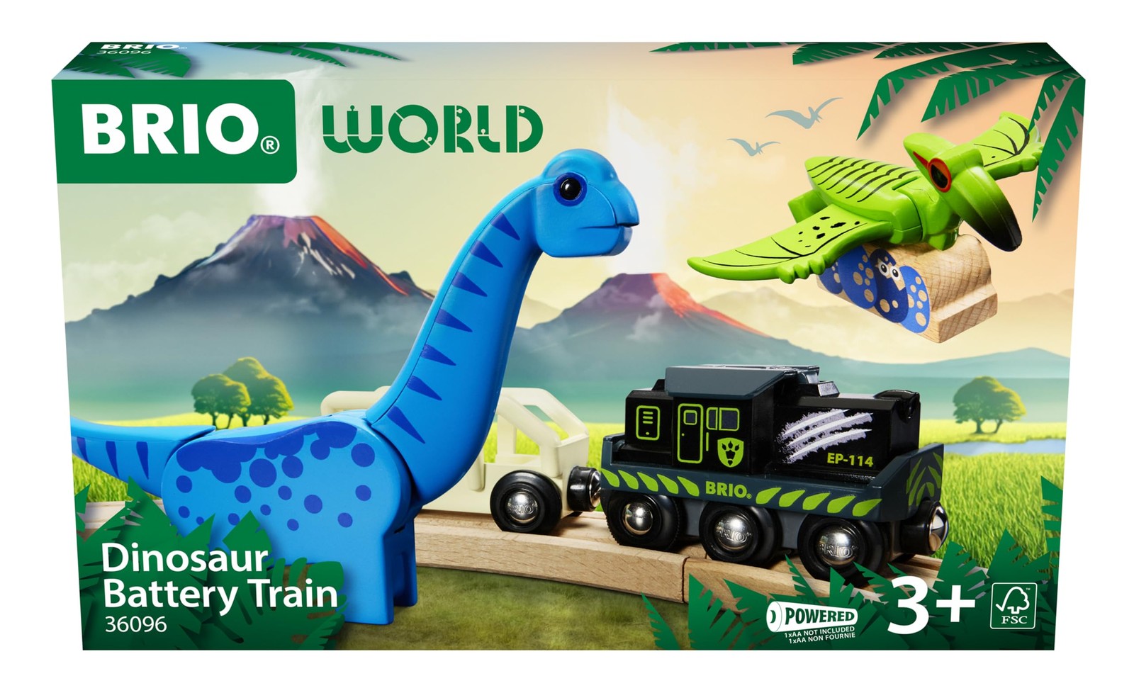 Toy Train Battery Powered Dinosaur BRIO World Model 36096 Kids Age 3+ Aged Years