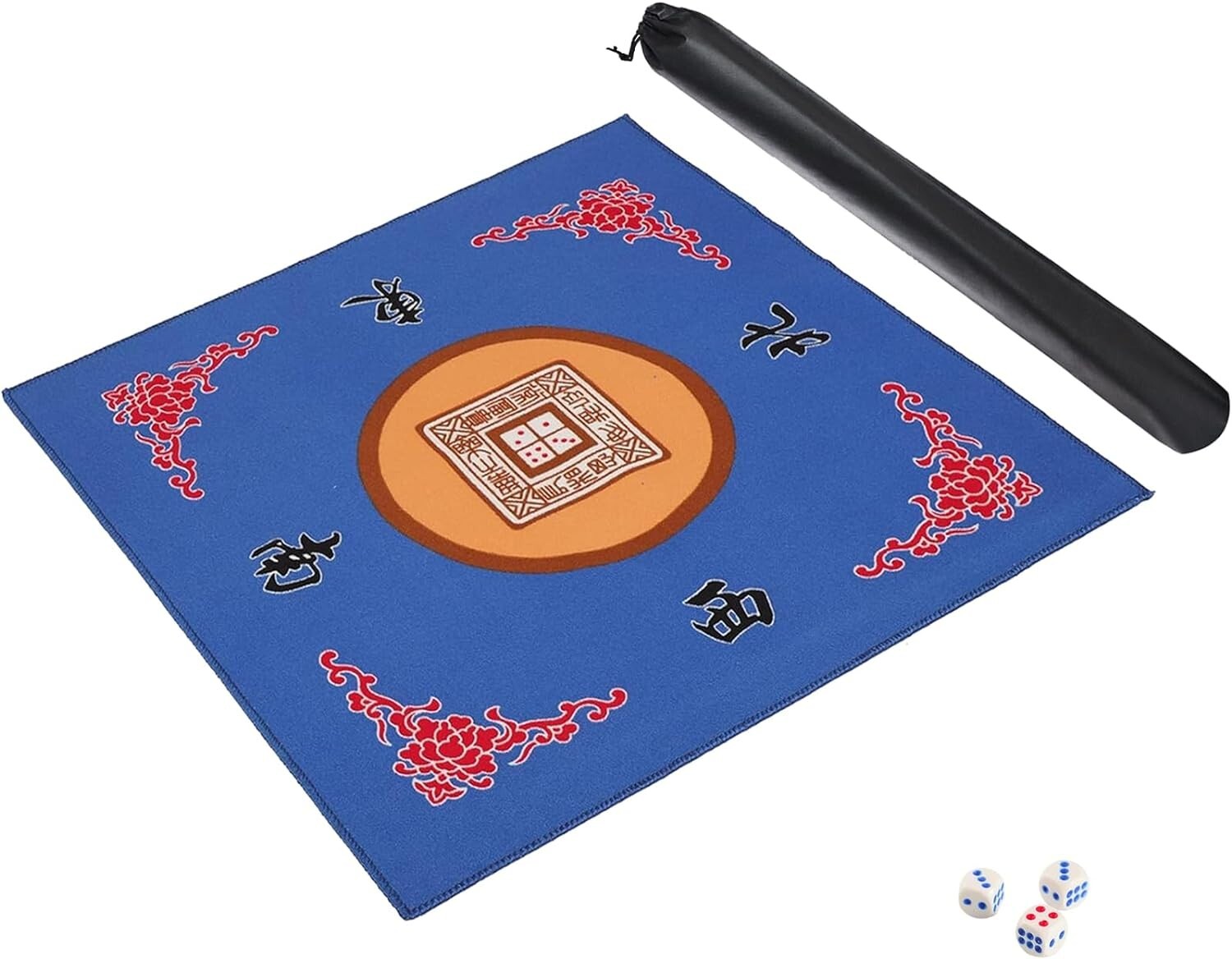 Mahjong Table Mat – Blue, Anti Slip, Noise Reduction, Portable – 31.5 inches