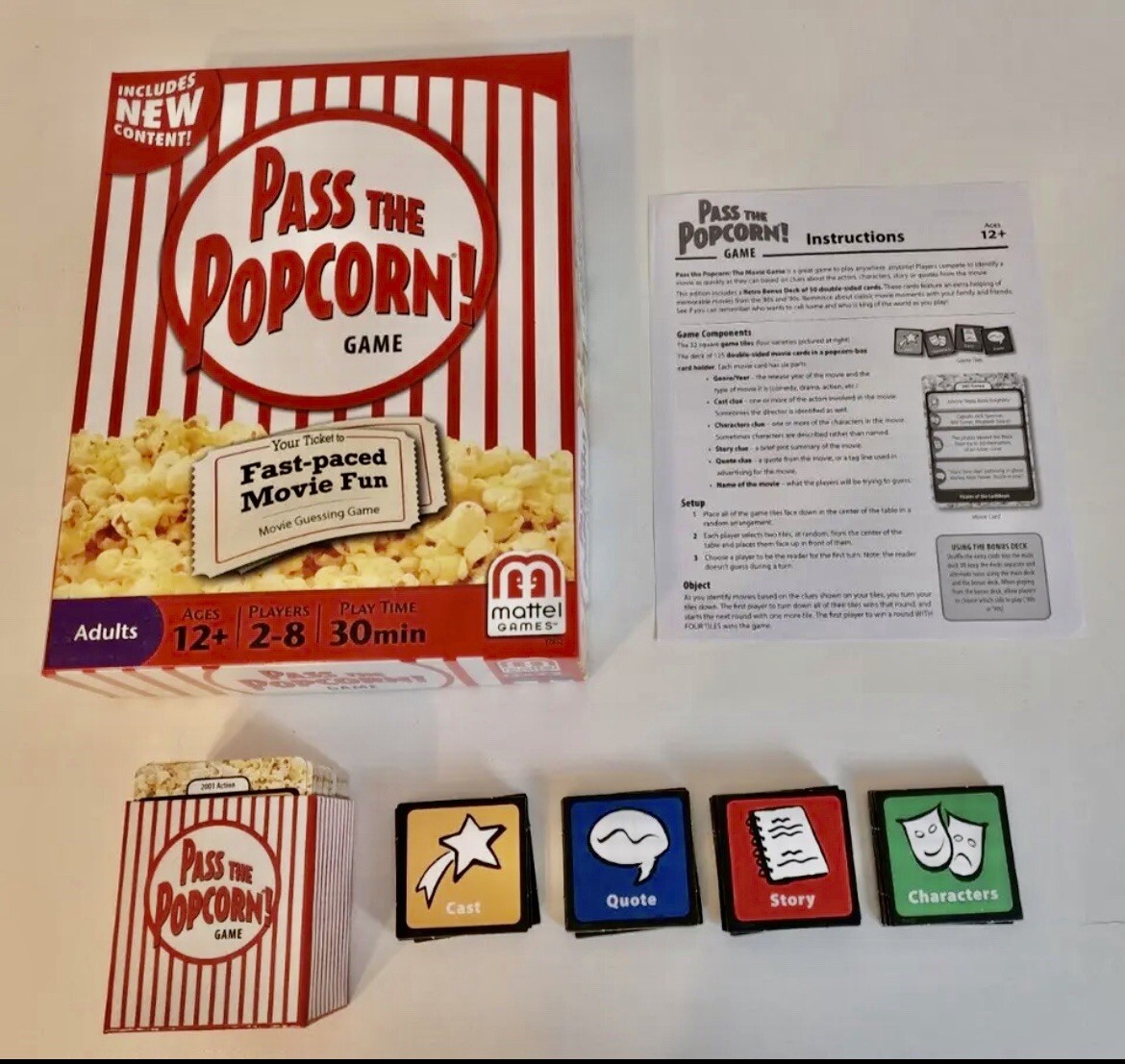 Pass The Popcorn Game Movie Trivia Family Party Game Sealed Fast Paced Fun
