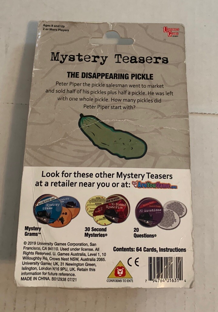 Solve The Brain Teasers Game Sealed