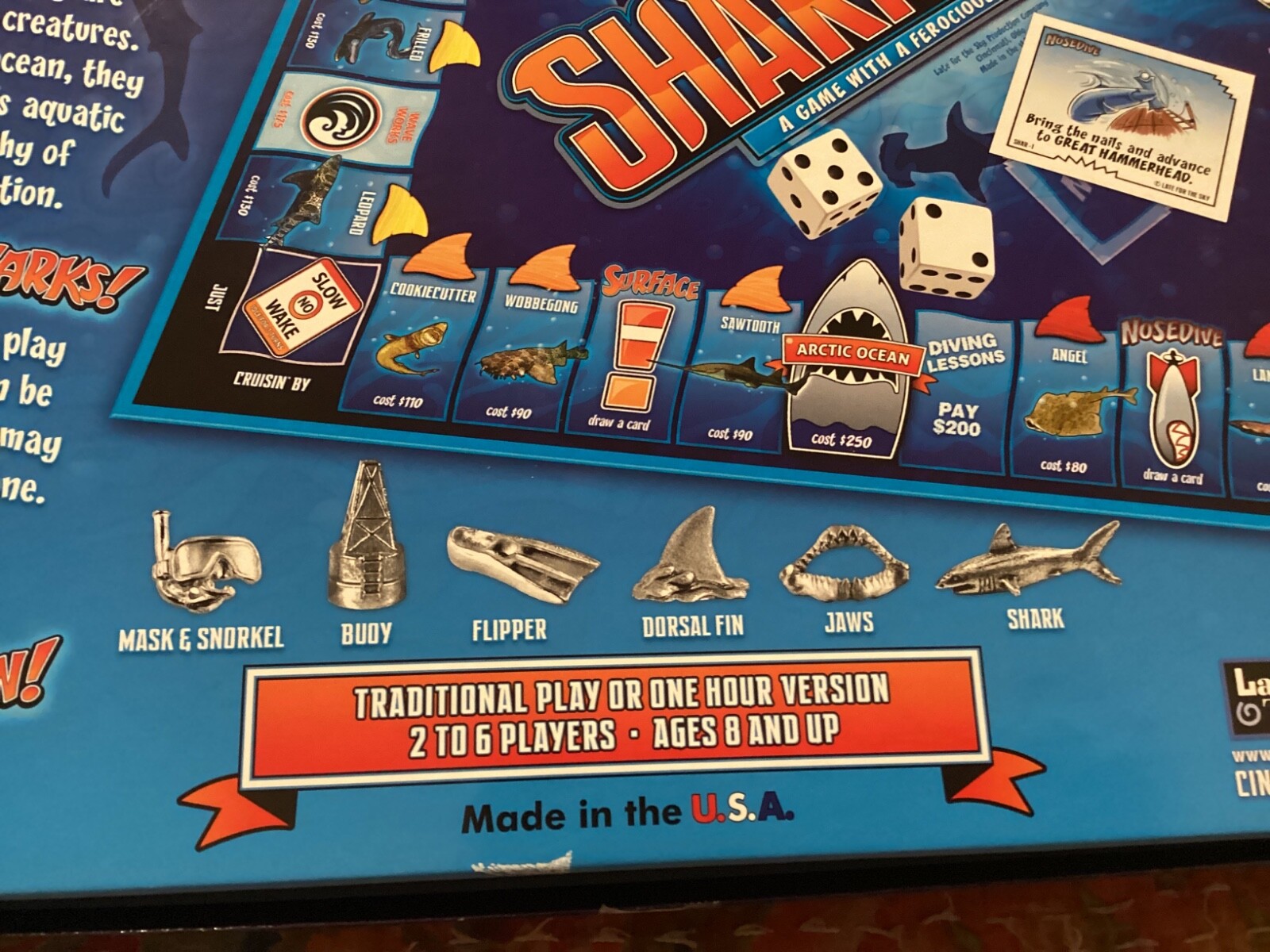 SHARKOPOLY, COMPLETE GAME FEROCIOUS APPETITE FOR FUN; JAWS,GREAT WHITE/FREE P &H