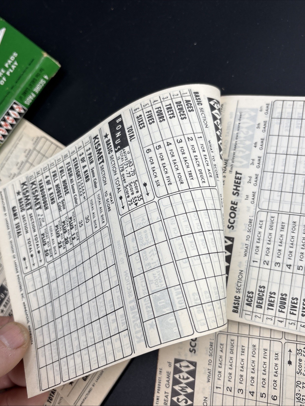 Vintage Yahtzee, Triple Yahtzee & Kismet Score Pads – 15 Pads Total