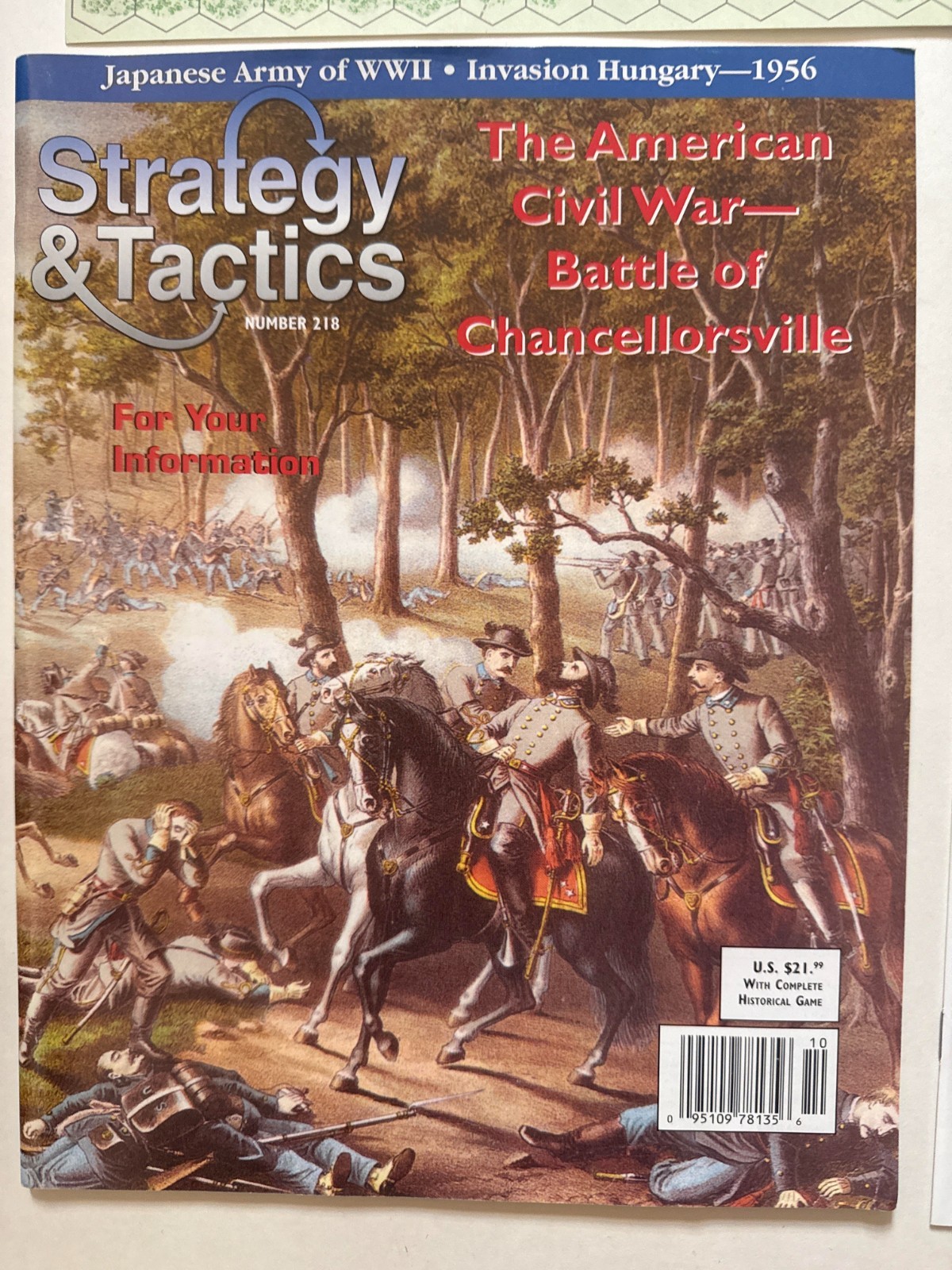 Strategy & Tactics Magazine #218 Chancellorsville and Plevna War Game Unpunched