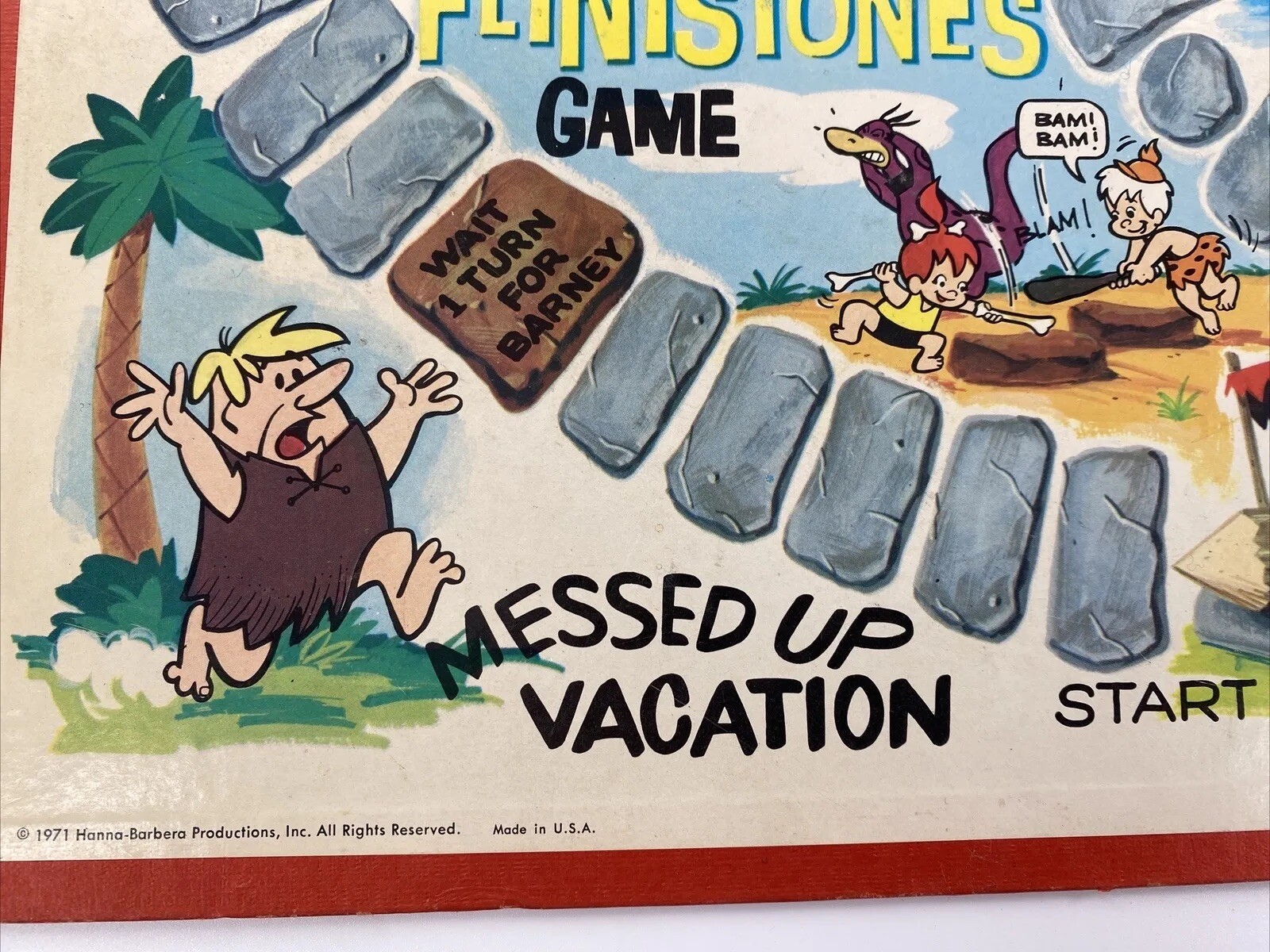 Flintstones Board Game Milton Bradley 1971 Messed Up Vacation GAME BOARD ONLY