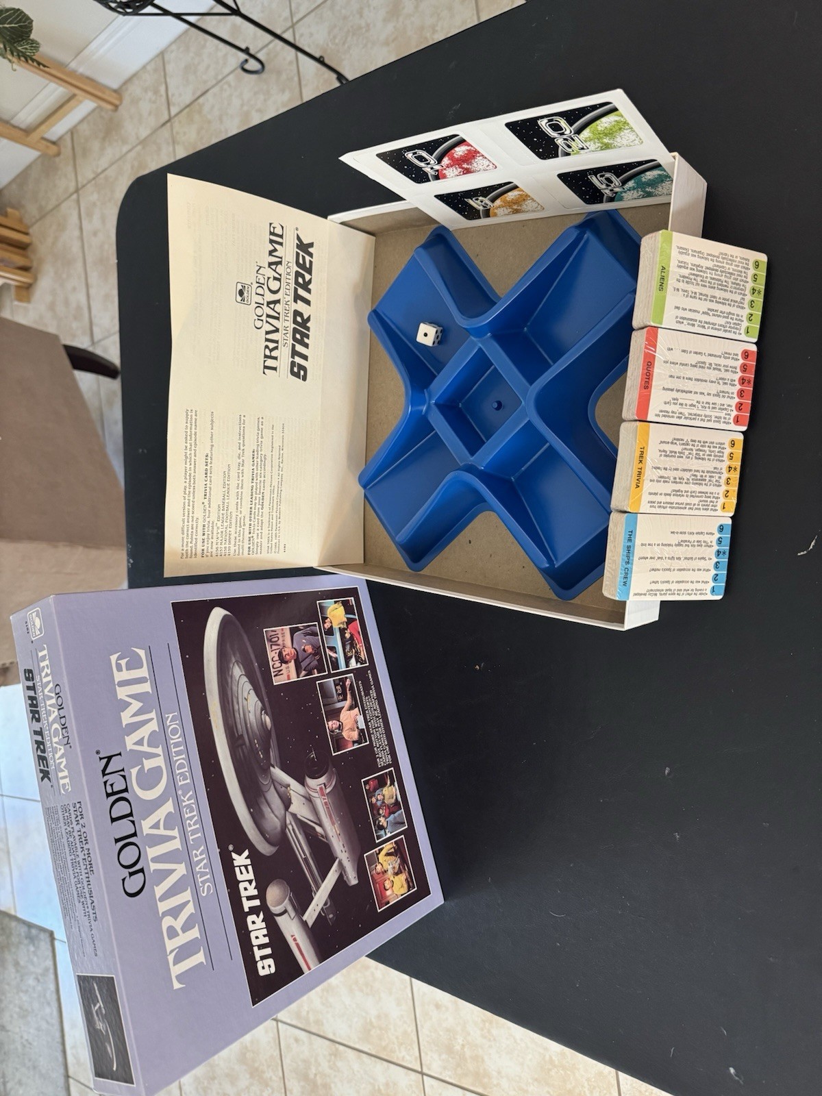 Golden Star Trek Trivia Game Multiple Question Cards 2 Players
