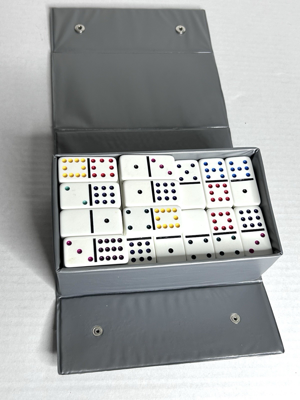 Cardinal Premier Edition Double Twelve Jumbo Color Dot Dominoes VINTAGE
