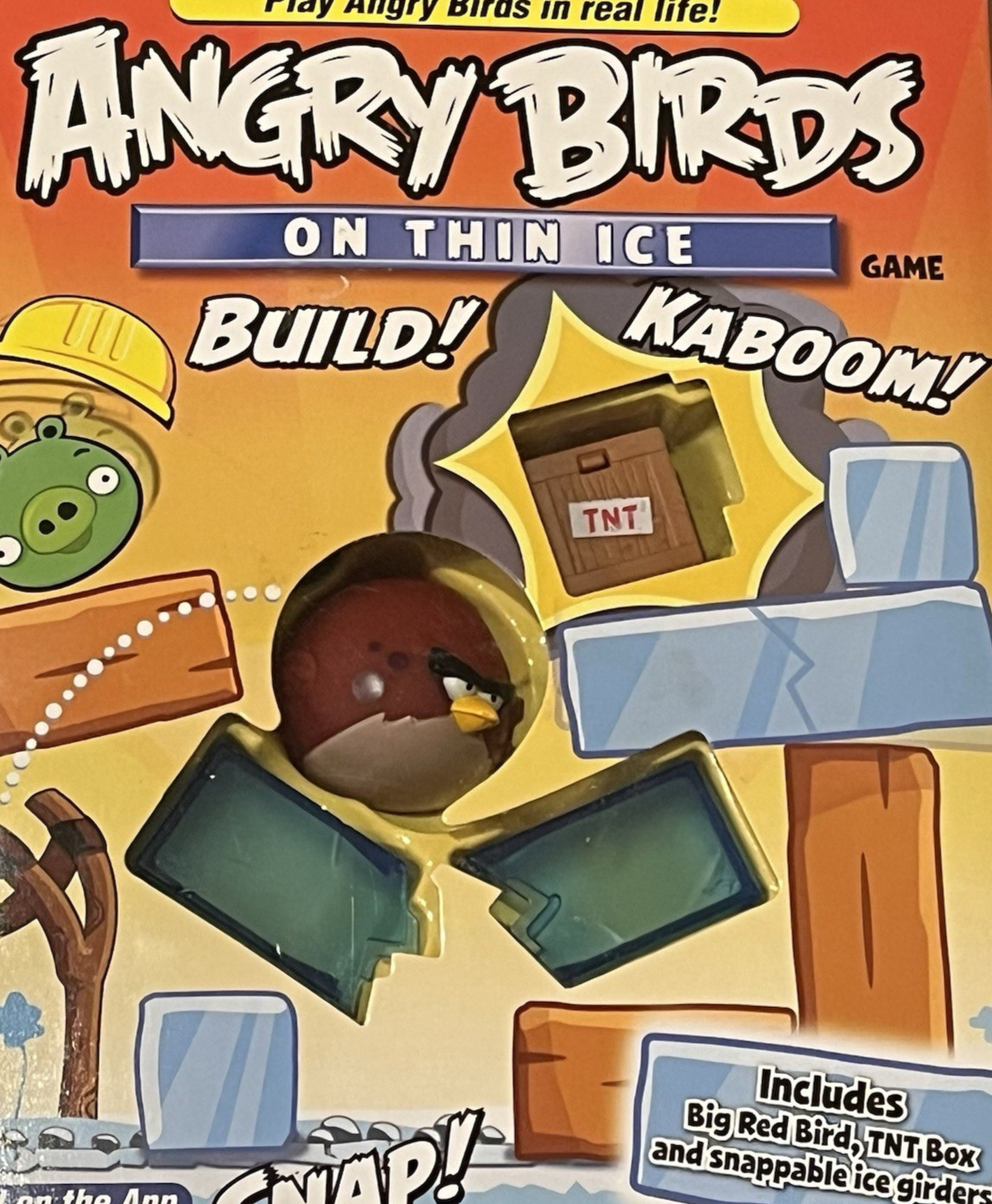 ANGRY BIRDS ON THIN ICE Slingshot Launch Action Game Toy Set Mattel ’11 Open Box