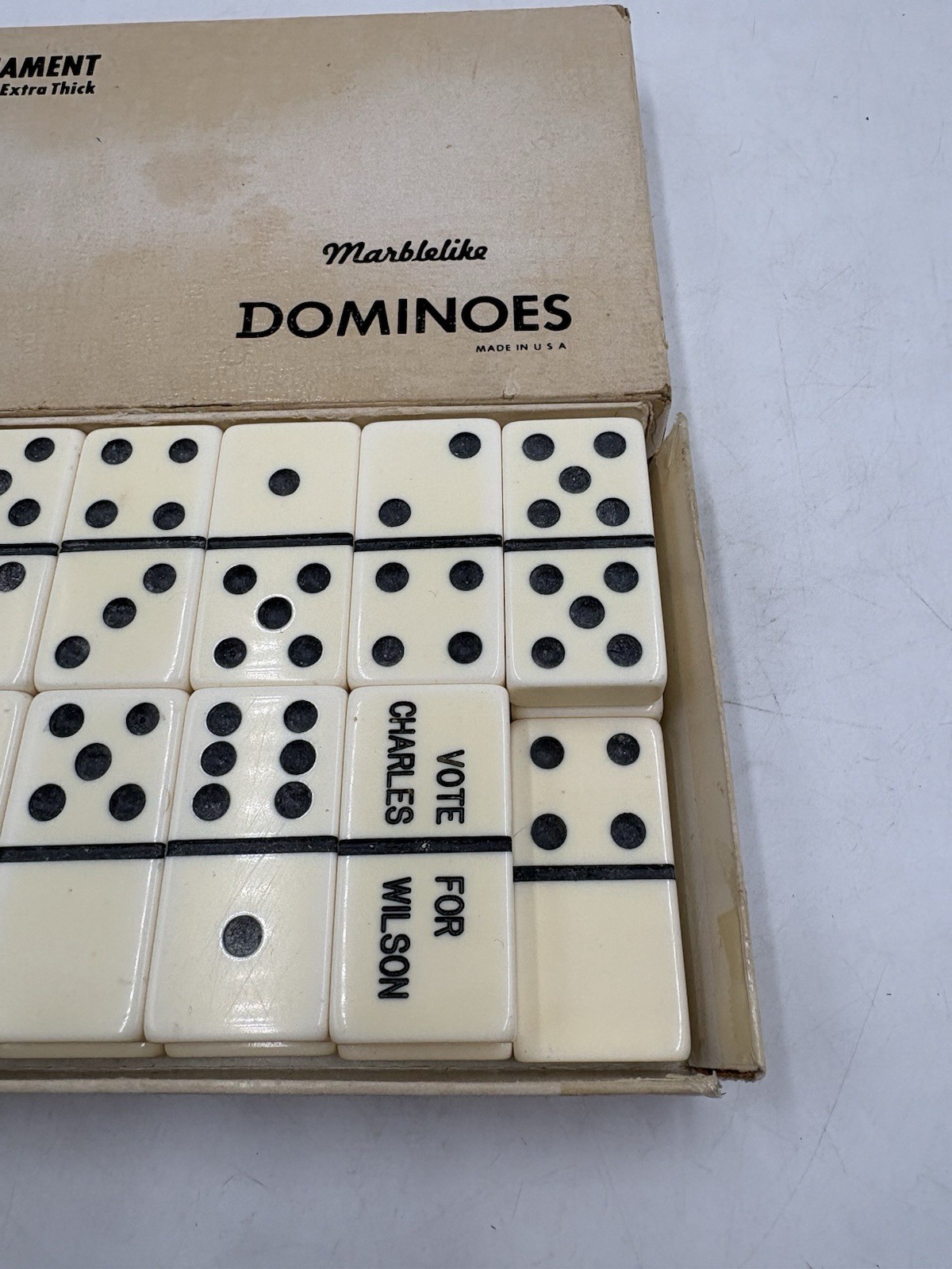 Puremco Tournament Marblelike Dominoes #1632 Large Face Extra Thick Made in USA