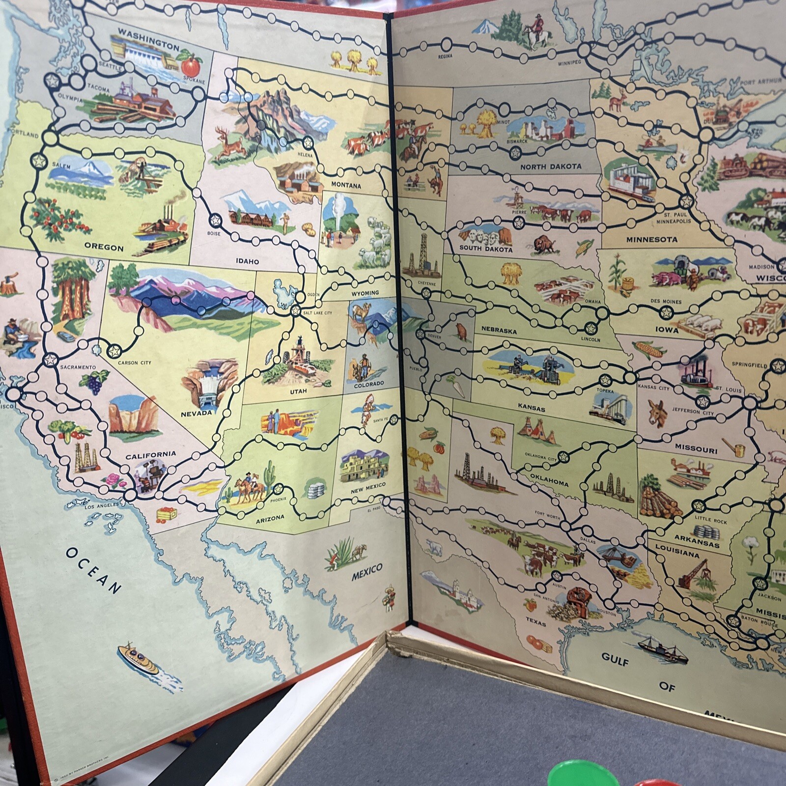 1952 Second Edition Across The Continent Board Game Parker Brothers Complete