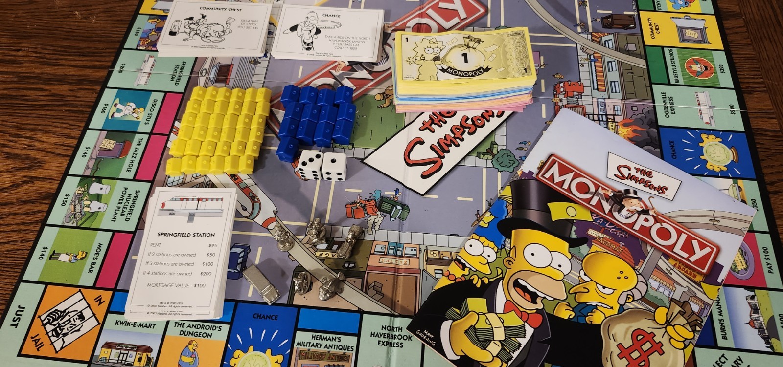 Rare UK Version The Simpsons Monopoly 2003 Boardgame 99% Complete USA SHIPPER