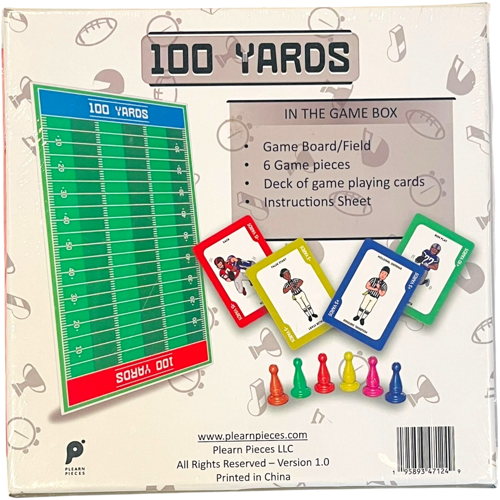 Plearn Pieces 100 Yards Family Football Game 1st Player To 100 Yards End Zone