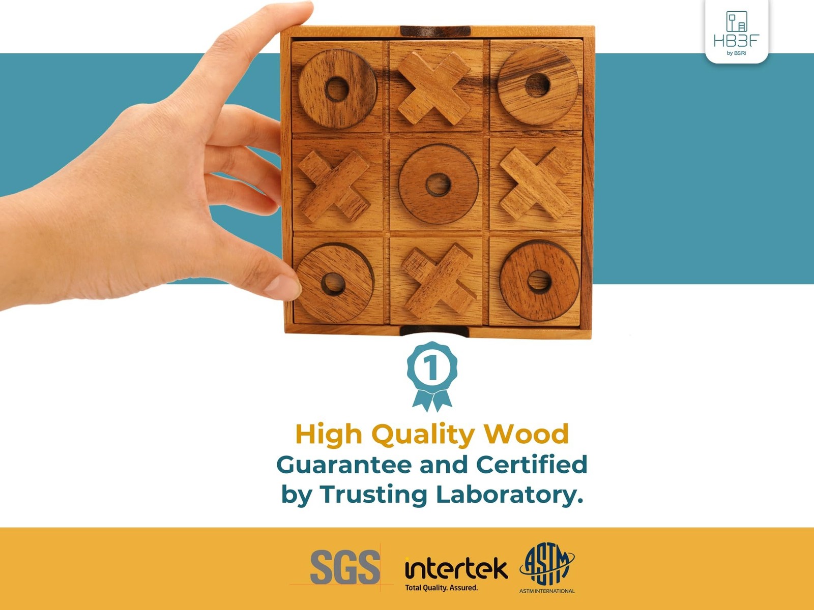 BSIRI Wooden Tic Tac Toe Game – Brain Teaser Puzzles for Adults and Unique Gi…