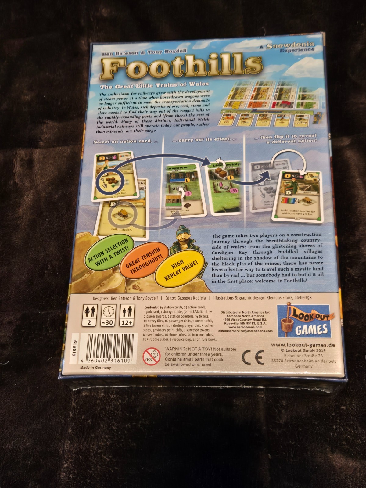 FOOTHILLS Game by Lookout Games ~ 2 Player Strategy Game-SEALED