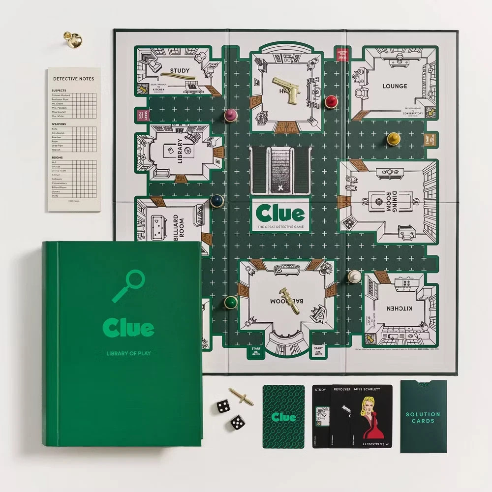 Library of Play : CLUE – 2025 Bookshelf Book Board Game *Rare* *BRAND NEW*