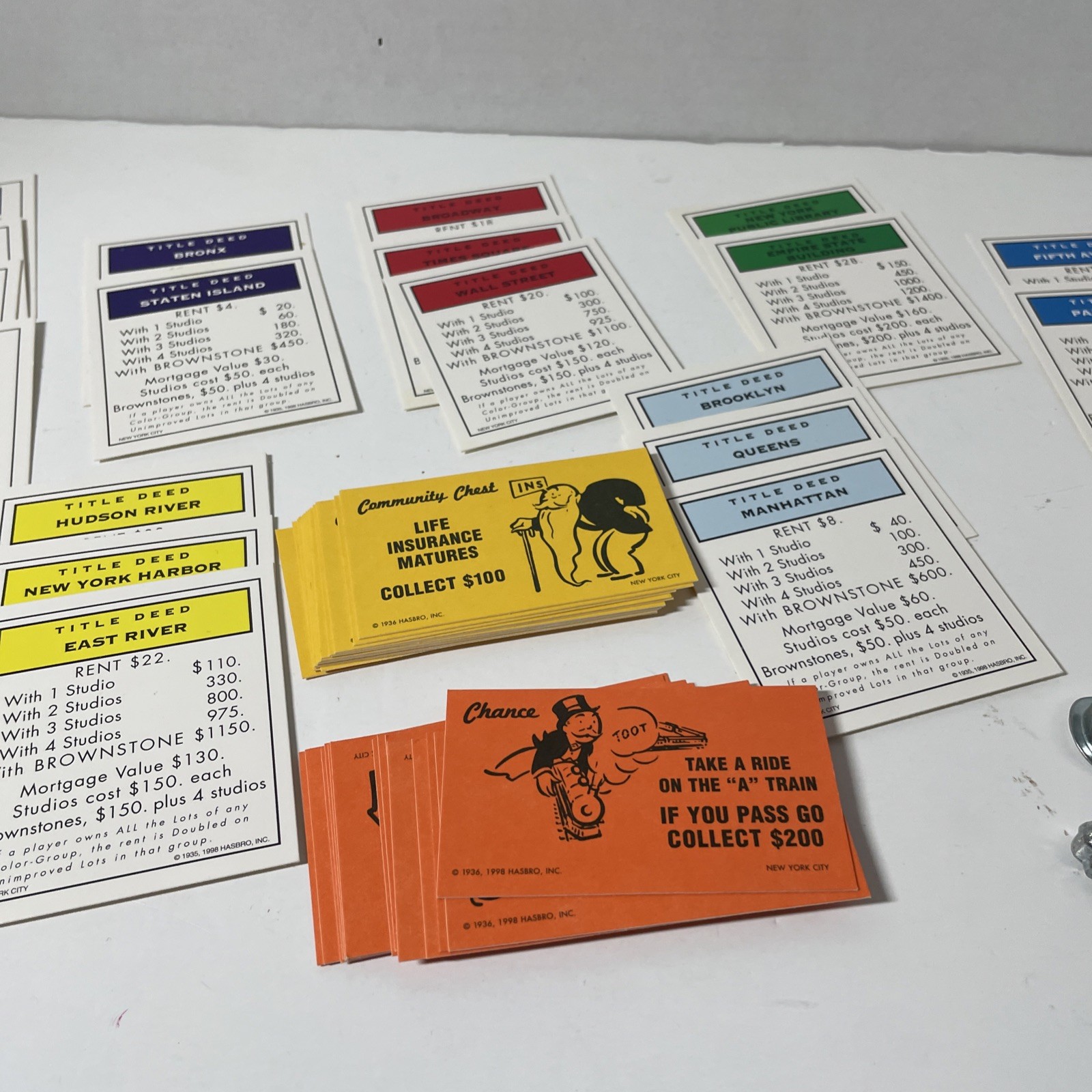 Monopoly 1998 New York City Edition Complete Preowned Very Good Condition