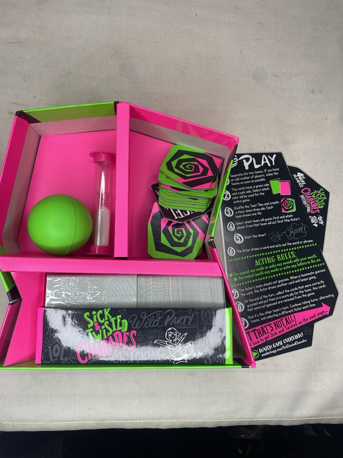Sick & Twisted Charades Game Board Adult Fun, Party Game Wonder Forge