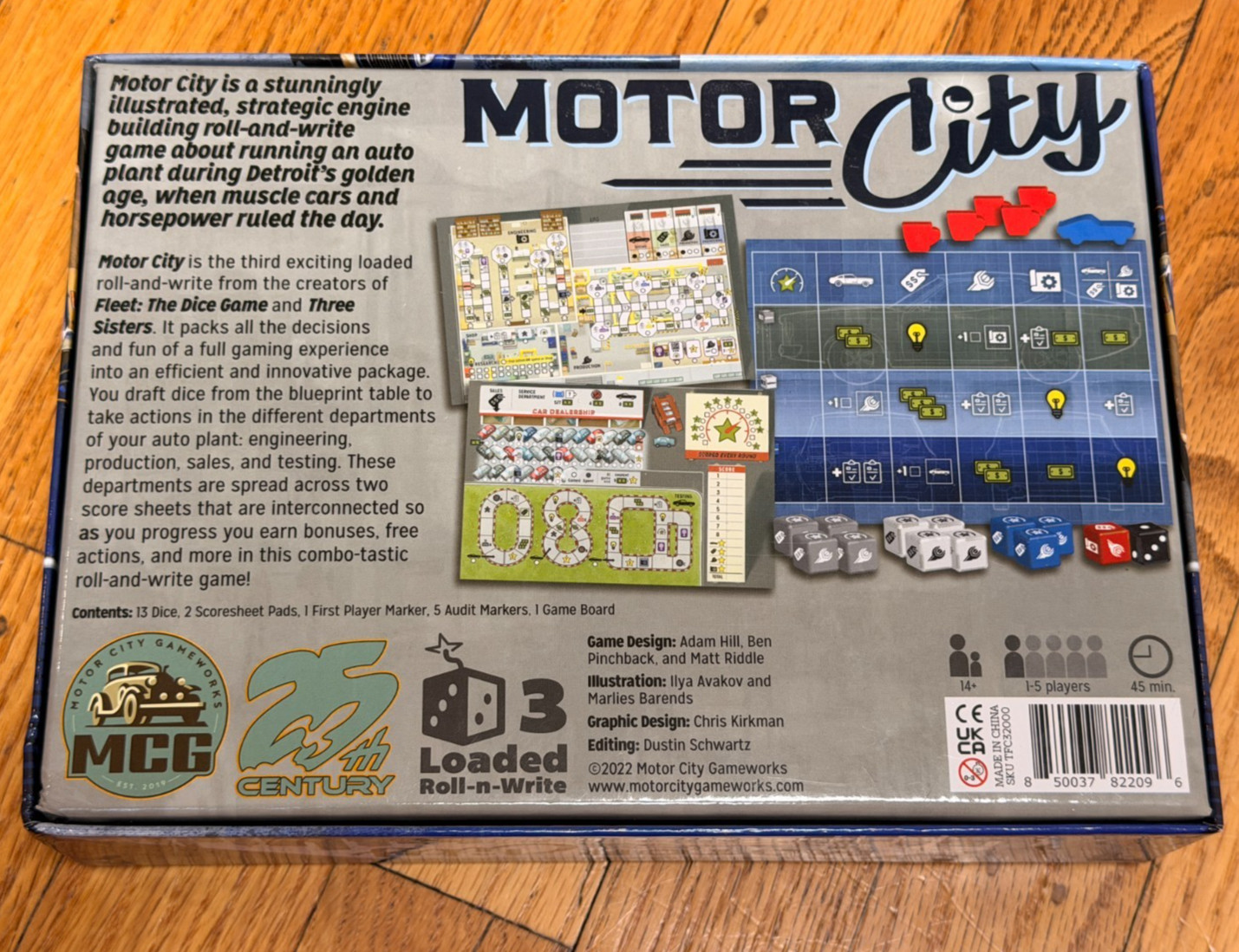 Motor City roll-and-write board game [25th Century Games]