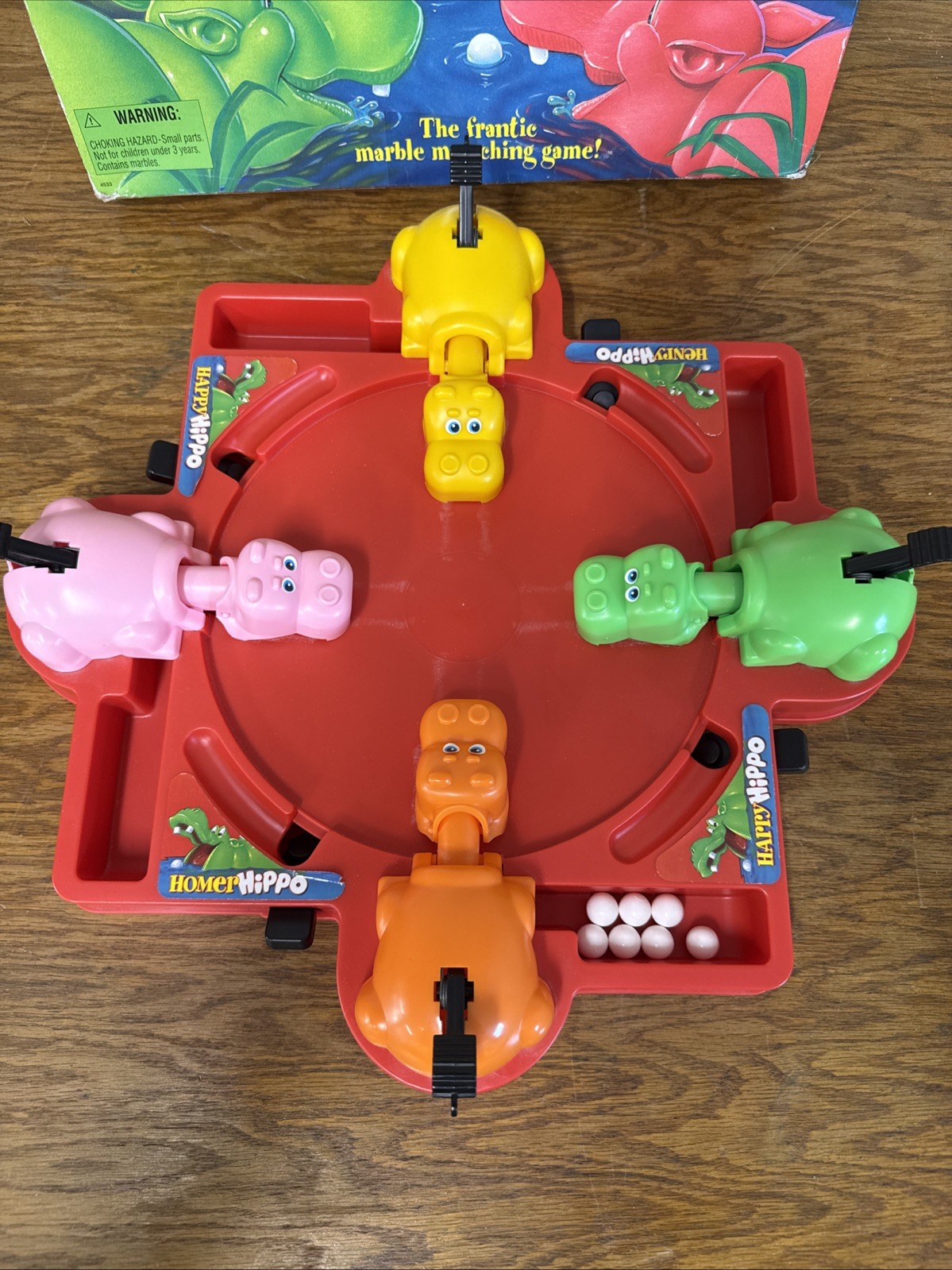 Hungry Hungry Hippos Game COMPLETE Milton Bradley 2005 90s Kids (9 Balls)