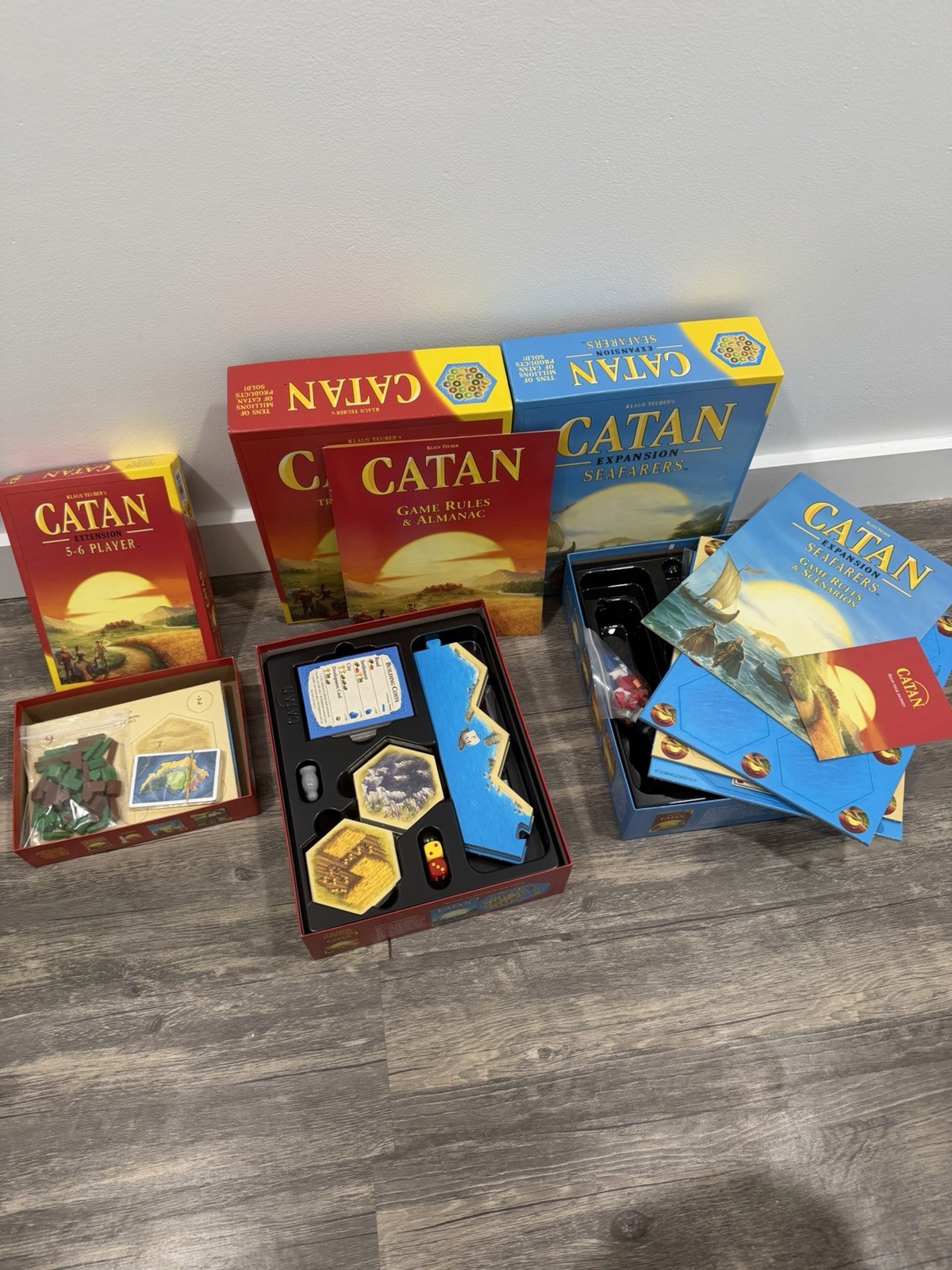Catan Board Game Bundle + Seafarers Expansion + 5-6 Player Extension Complete