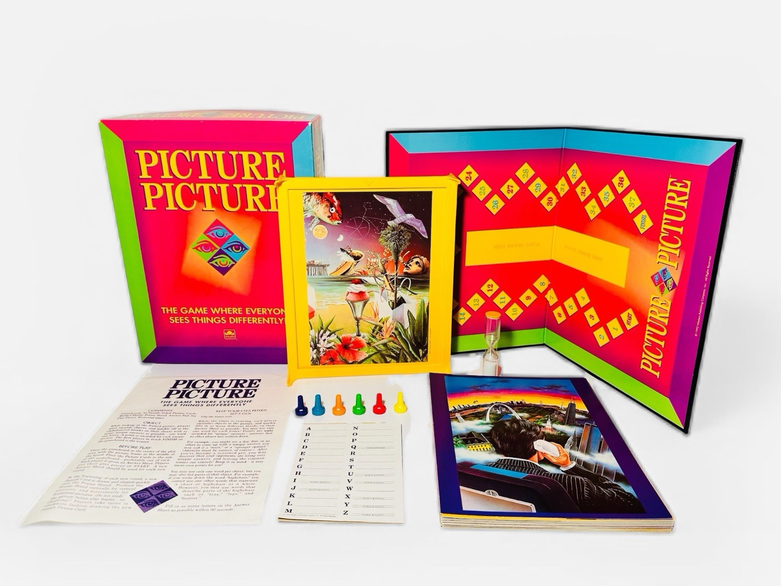 Vintage PICTURE PICTURE Board Game By Golden 1992 90s Party No. 5074 COMPLETE