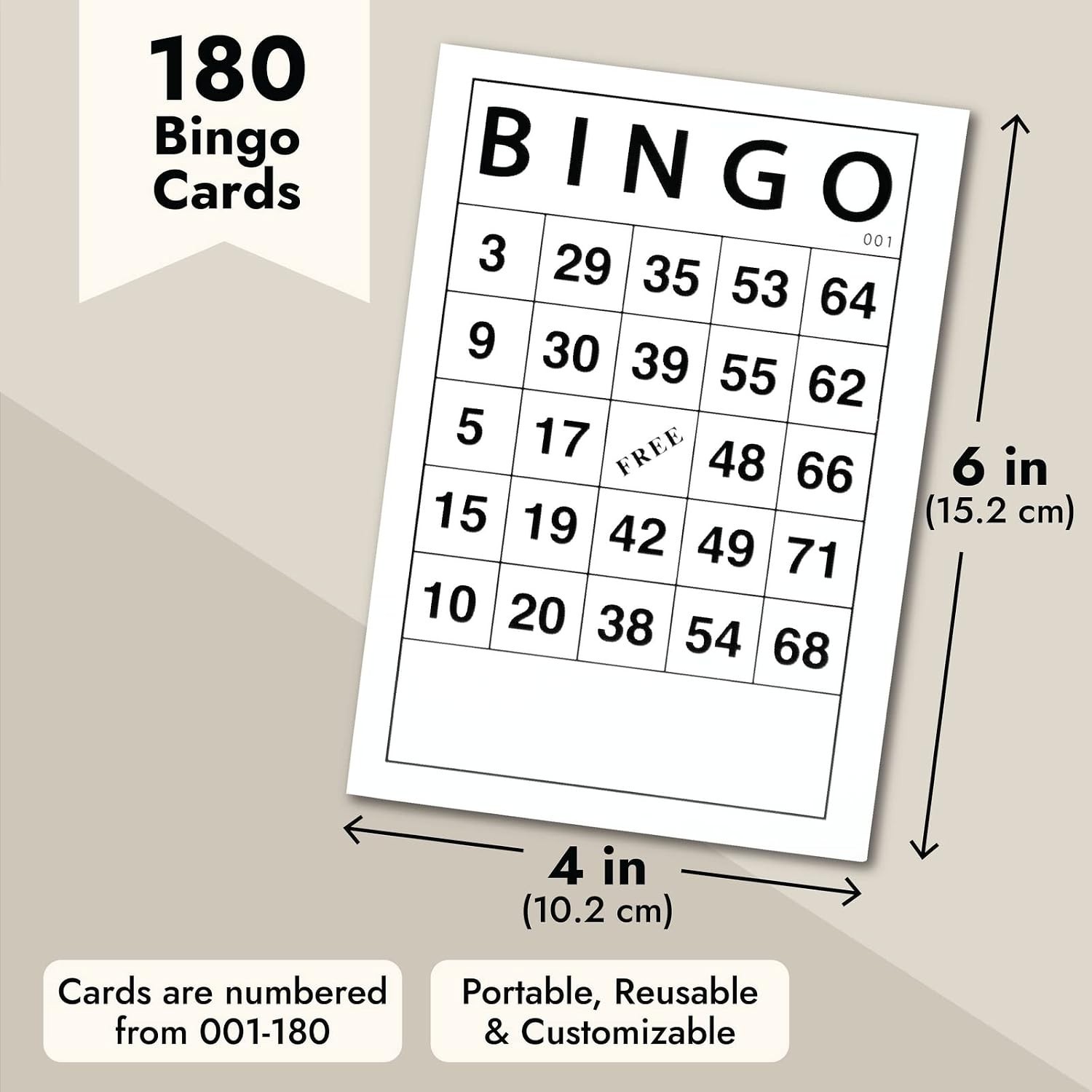 180 Sheets Reusable Bingo Cards – Perfect for Adult Birthday Parties & Events
