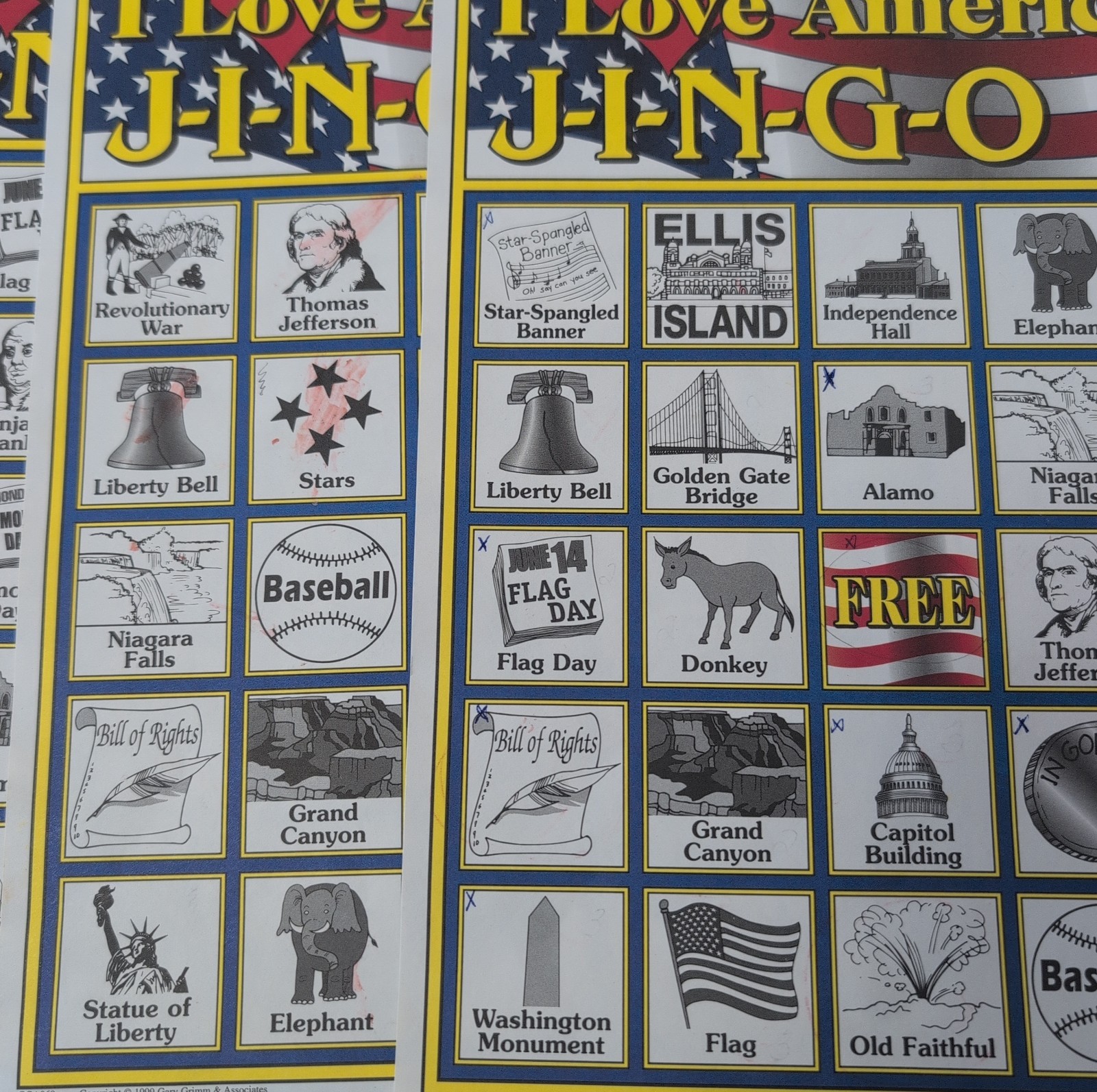 Lot of 6 JINGO Bingo Educational Presidential, American, Middle East *INCOMPLETE