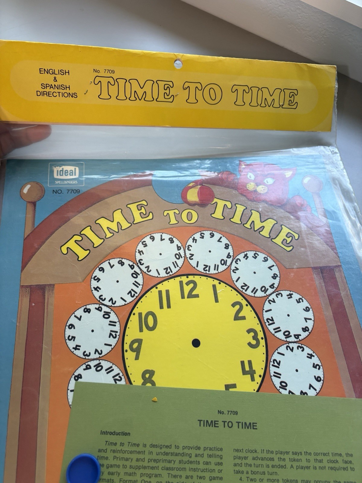 VTG 1977 Educational Game board Clock Classroom School Students Nostalgic READ