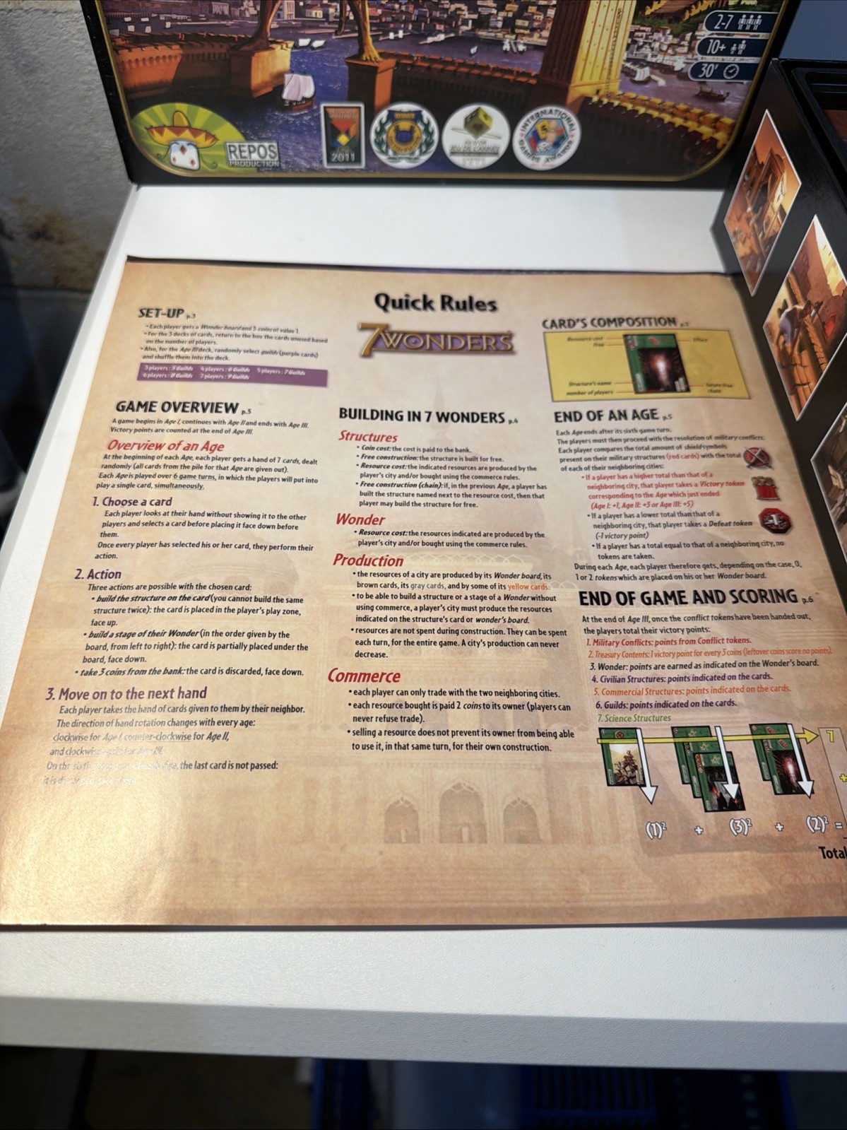 Asmodee Editions Seven 7 Wonders Board Game New Open Box