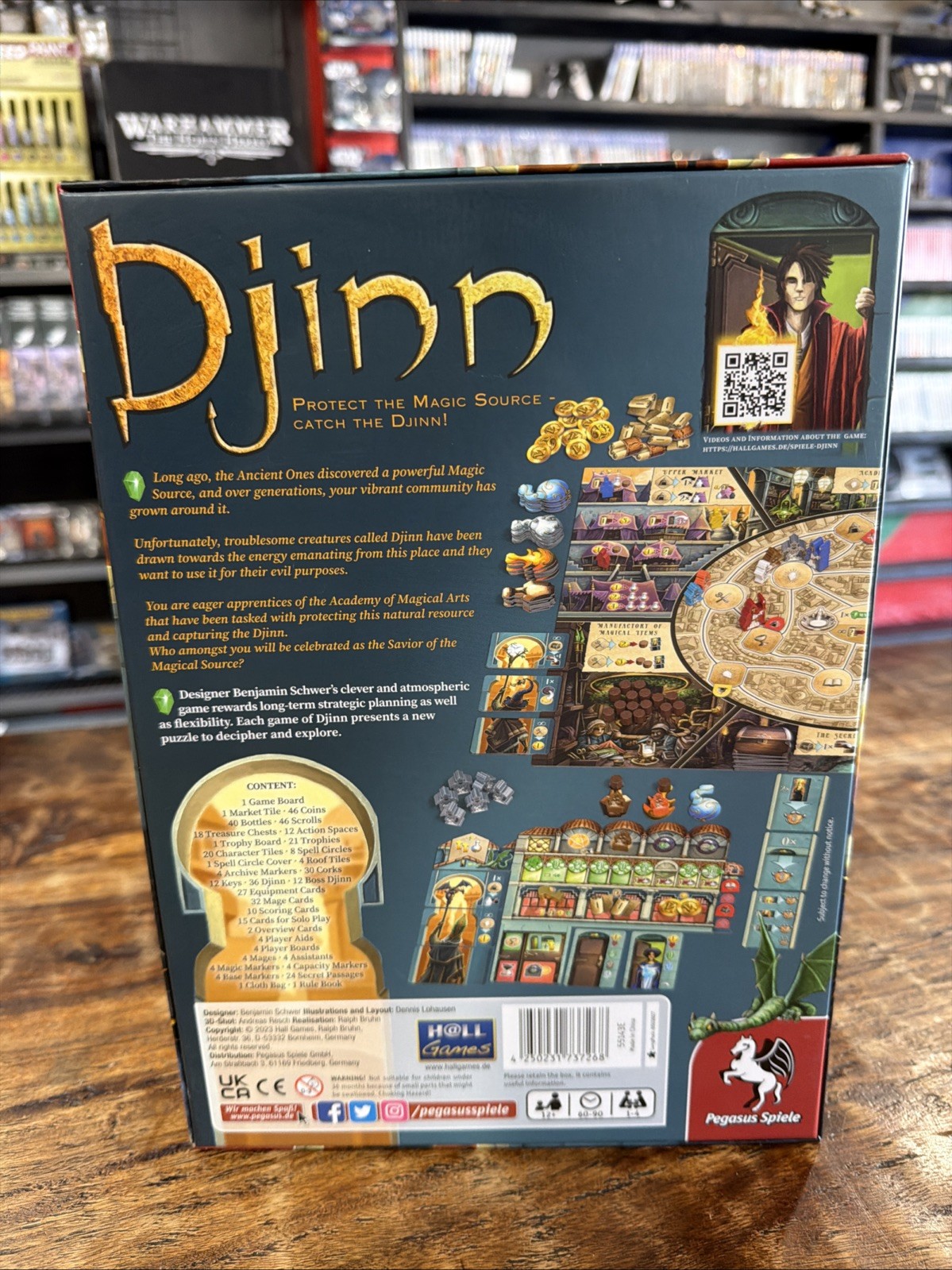 Djinn Board Game new Benjamin Schwer Pegasus Spiele 2023 H@ll Games CIB Complete