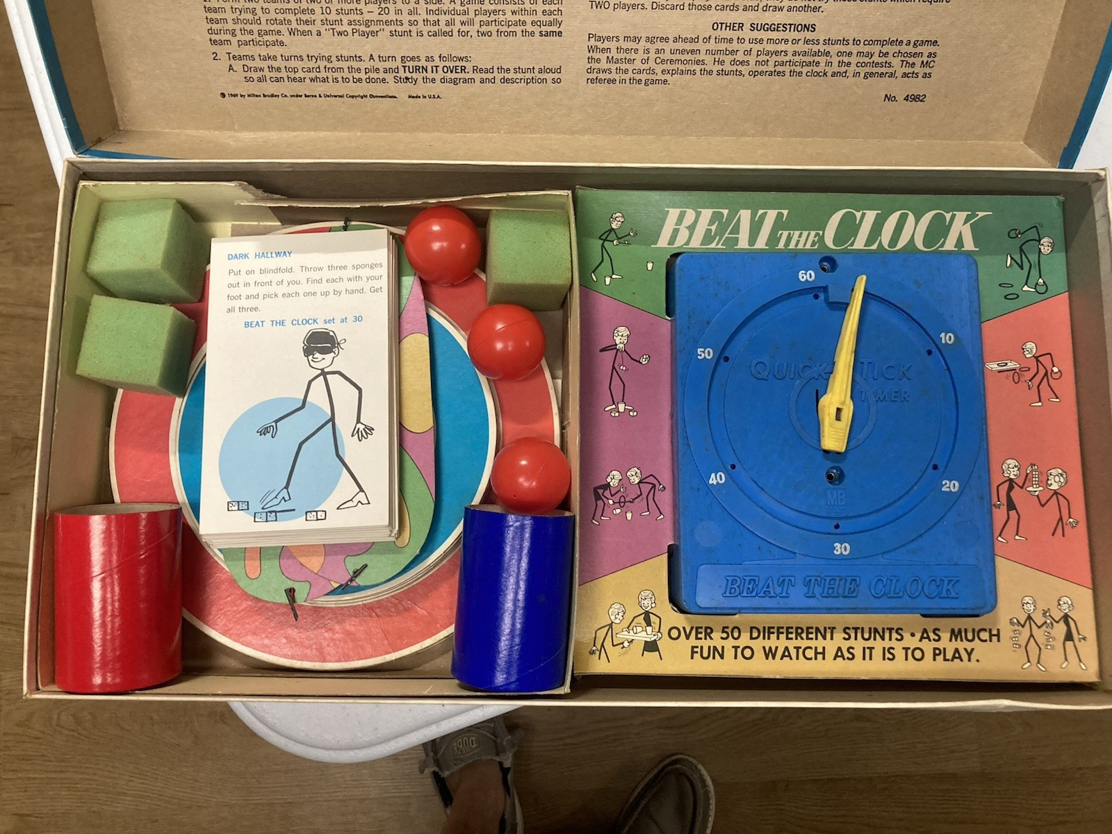 Vintage Milton Bradley Co Beat The Clock Game 2nd Edition 1969 – Complete