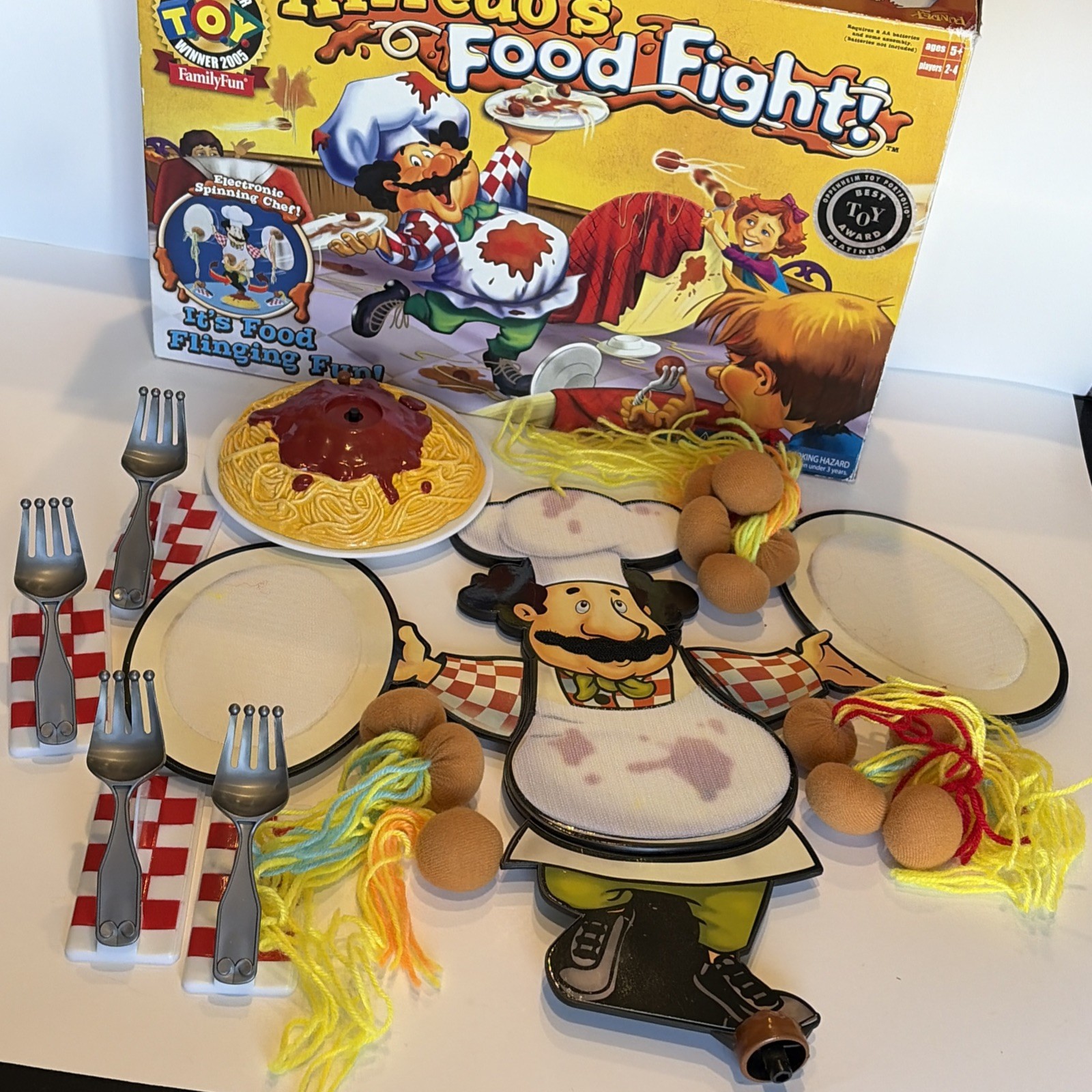 Alfredo’s Food Fight Game Fundex 2005 Vintage Board Game Electronic Incomplete