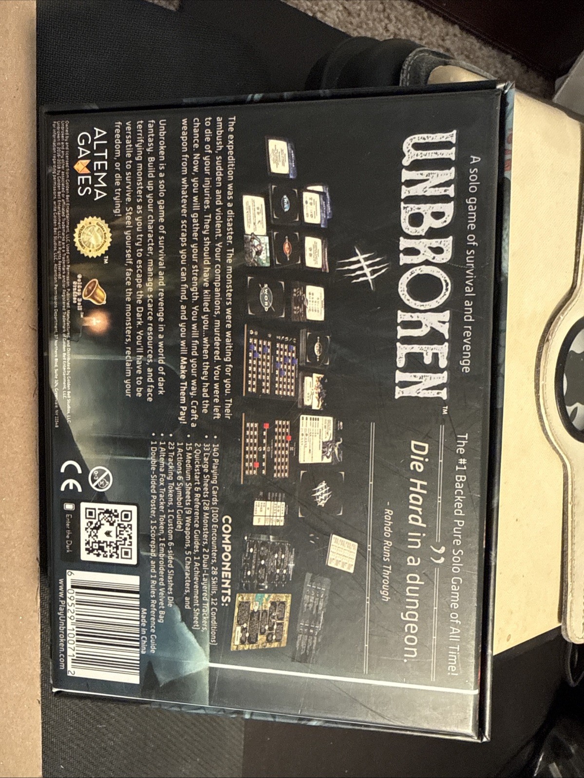 Unbroken – A Solo Card Game of Survival and Revenge